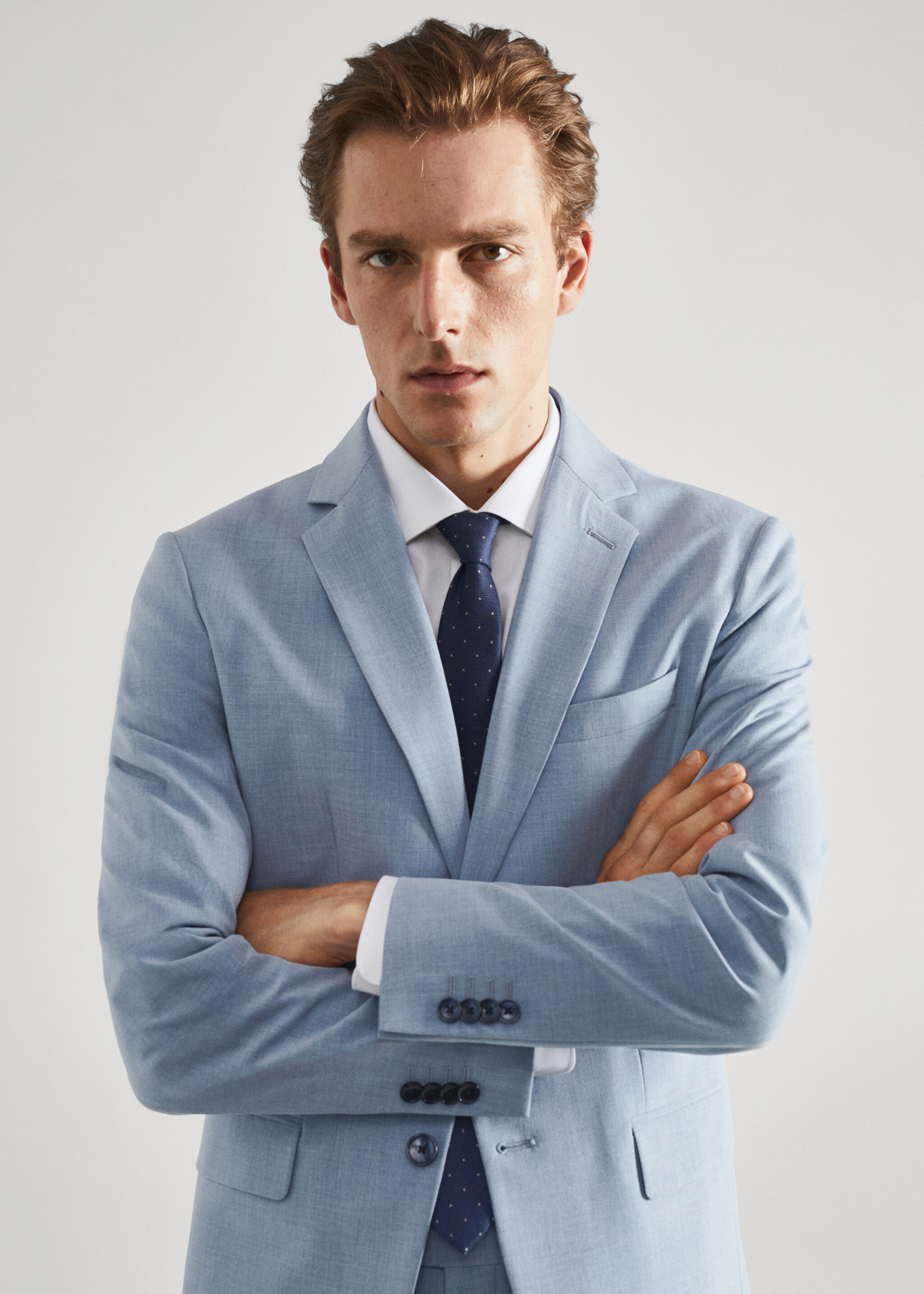 Костюмный пиджак slim fit из ткани стретч - Деталь изделия 1