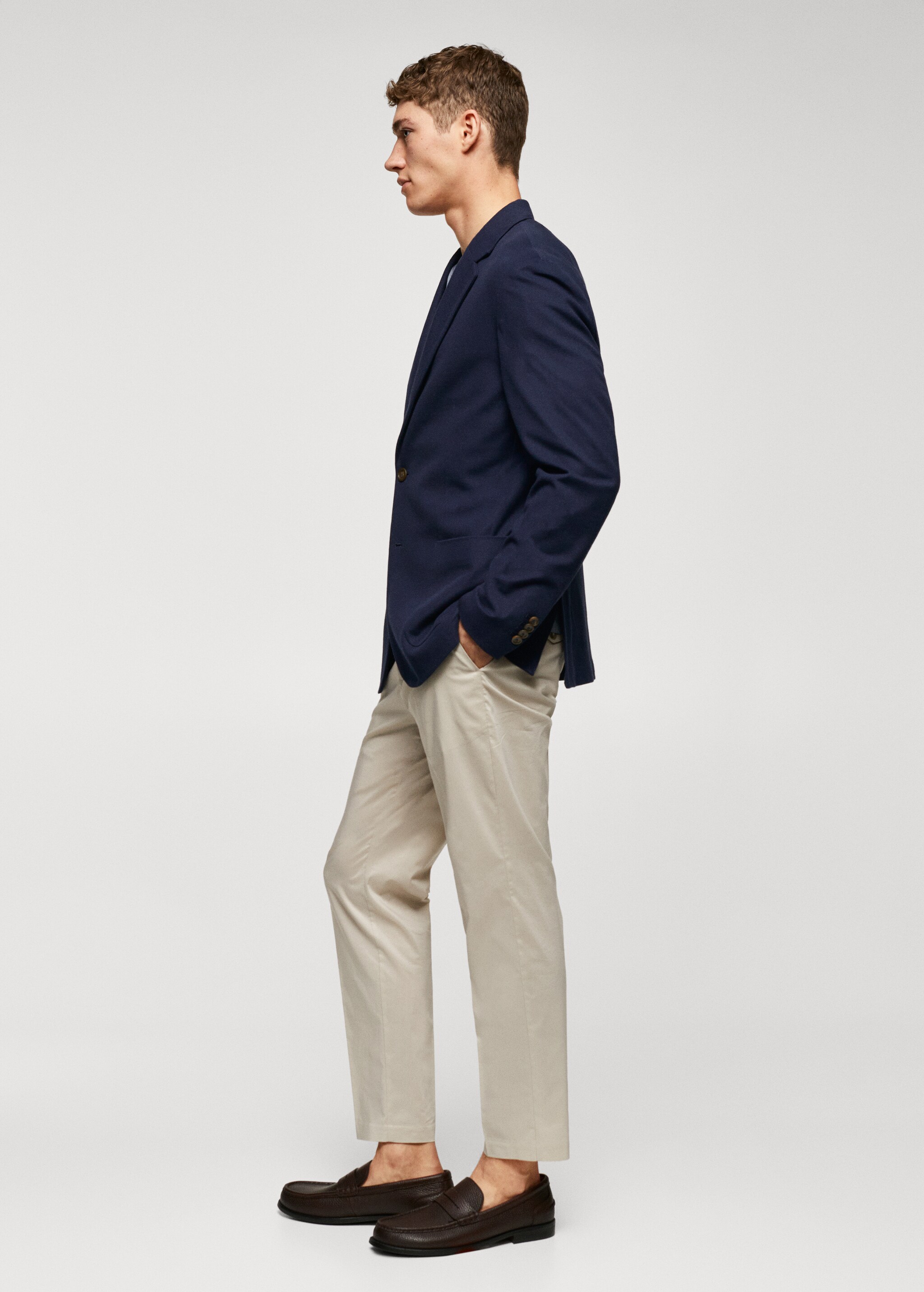 Structured slim fit cotton blazer - Details of the article 2