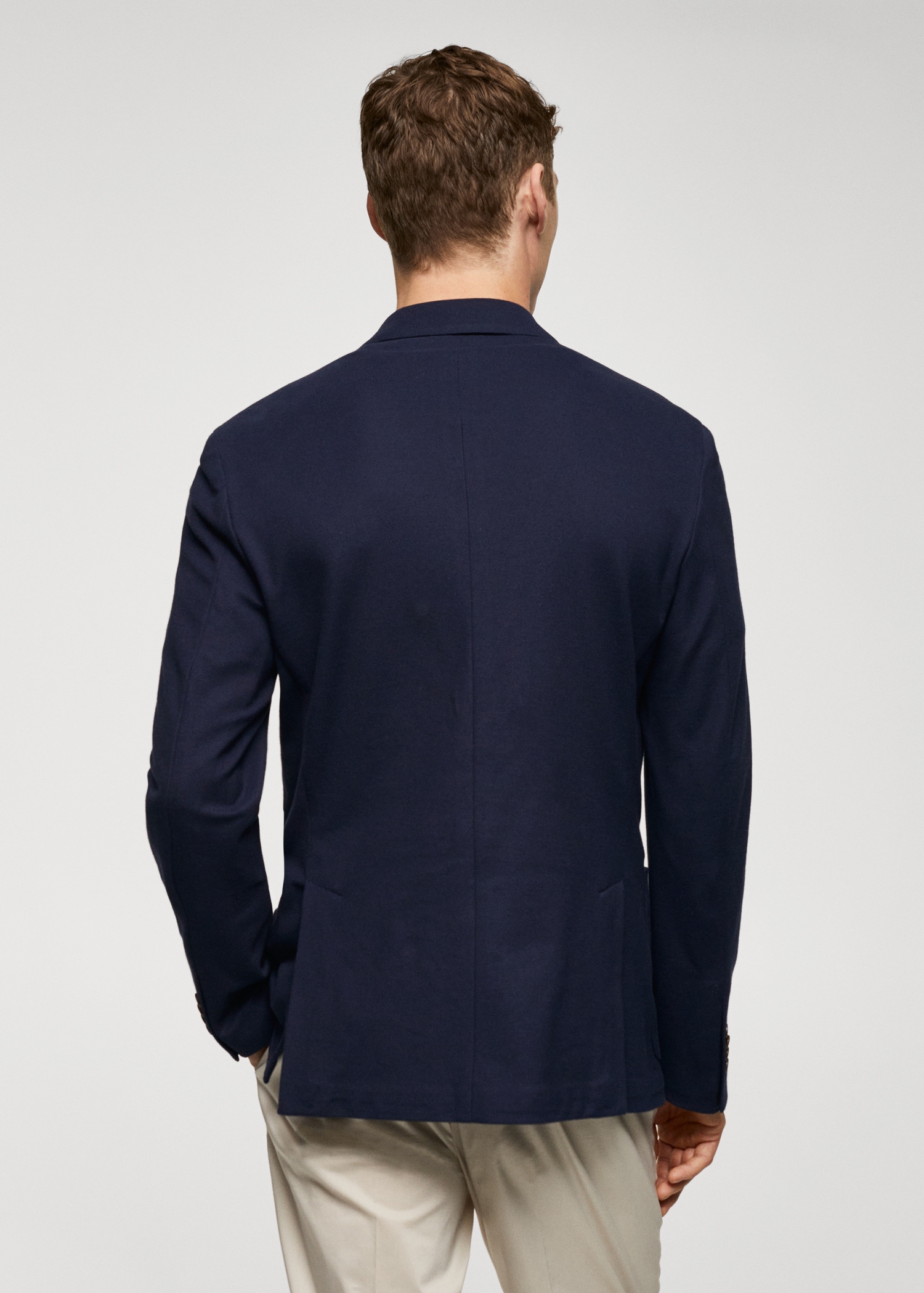 Structured slim fit cotton blazer - Reverse of the article