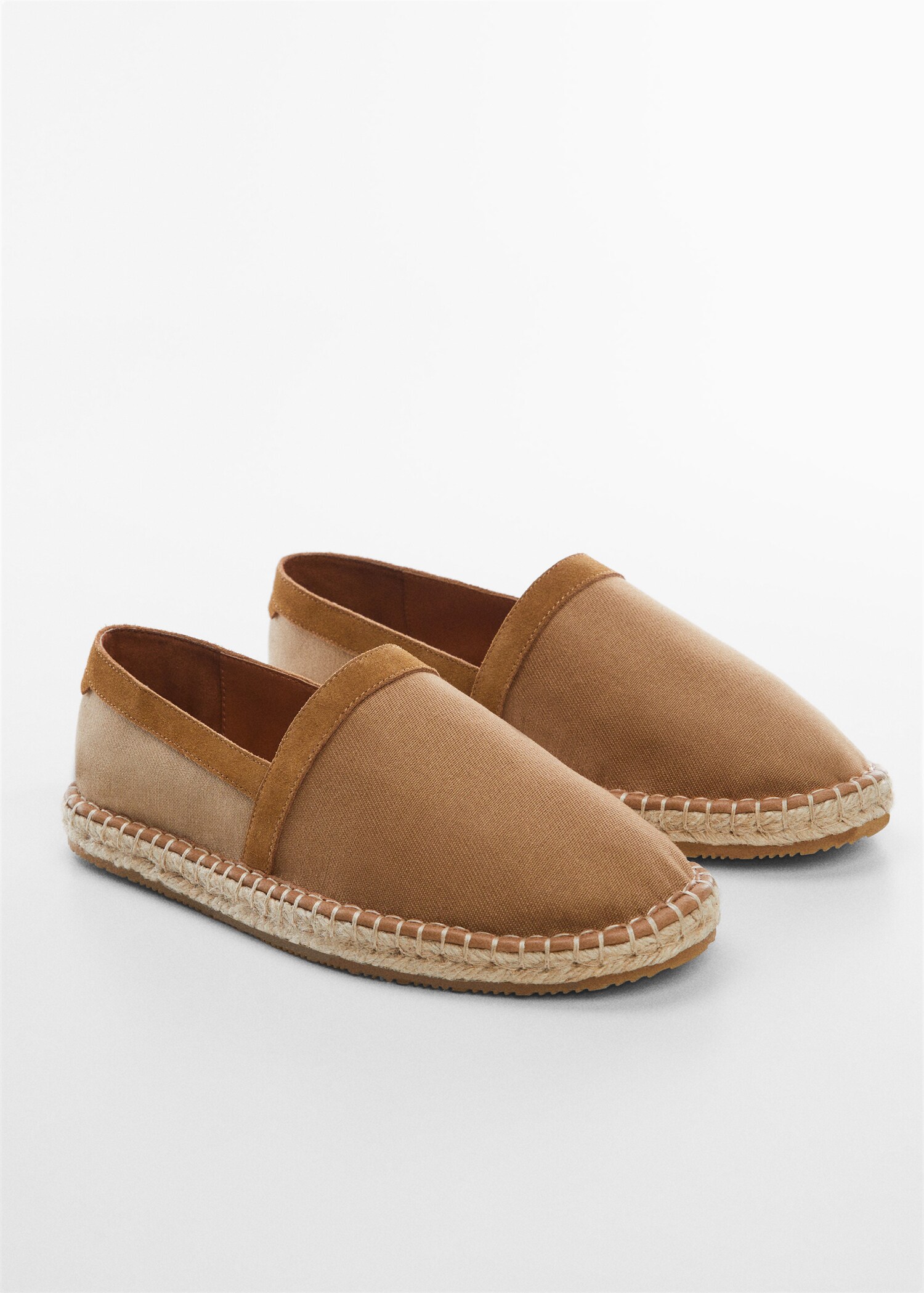 Espadrilles jute tissu combiné - Plan moyen
