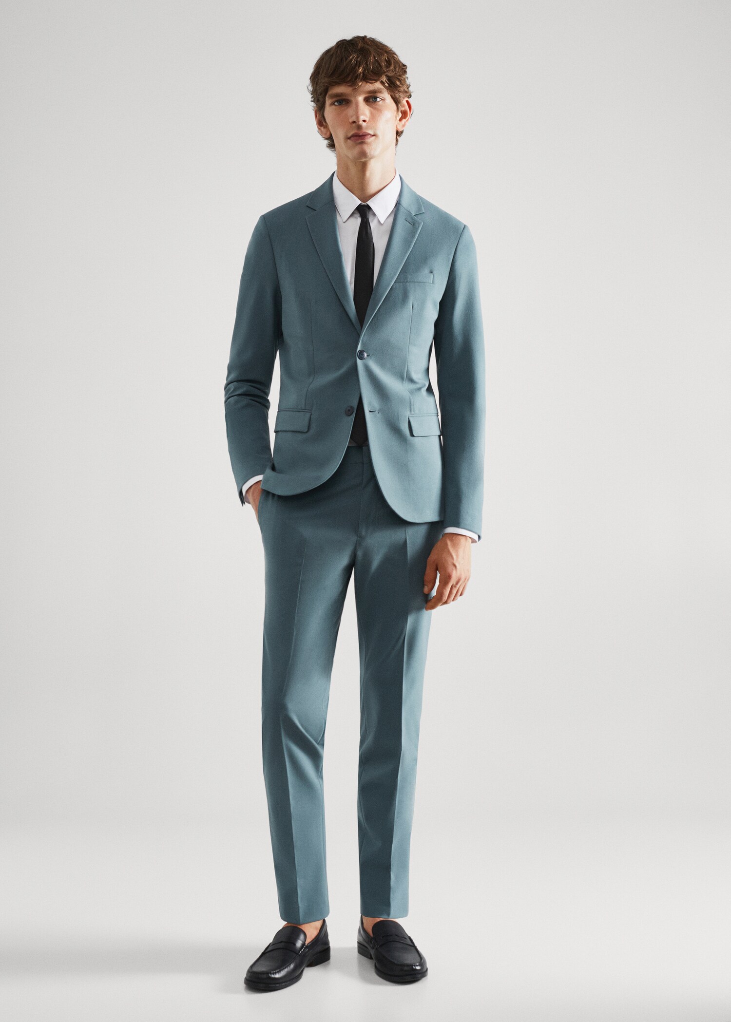 Stretch fabric super slim-fit suit trousers - Details of the article 4