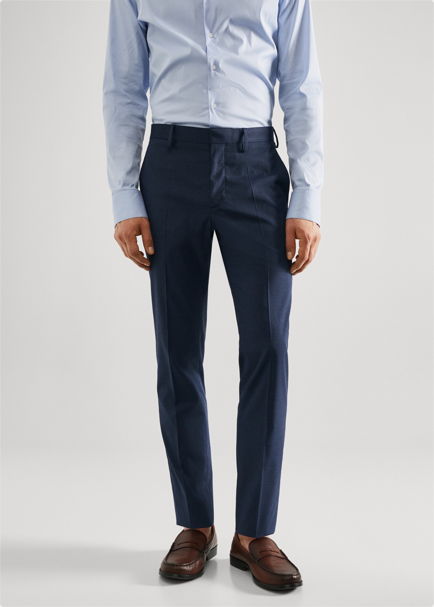 Super slim-fit printed suit trousers - Medium plane