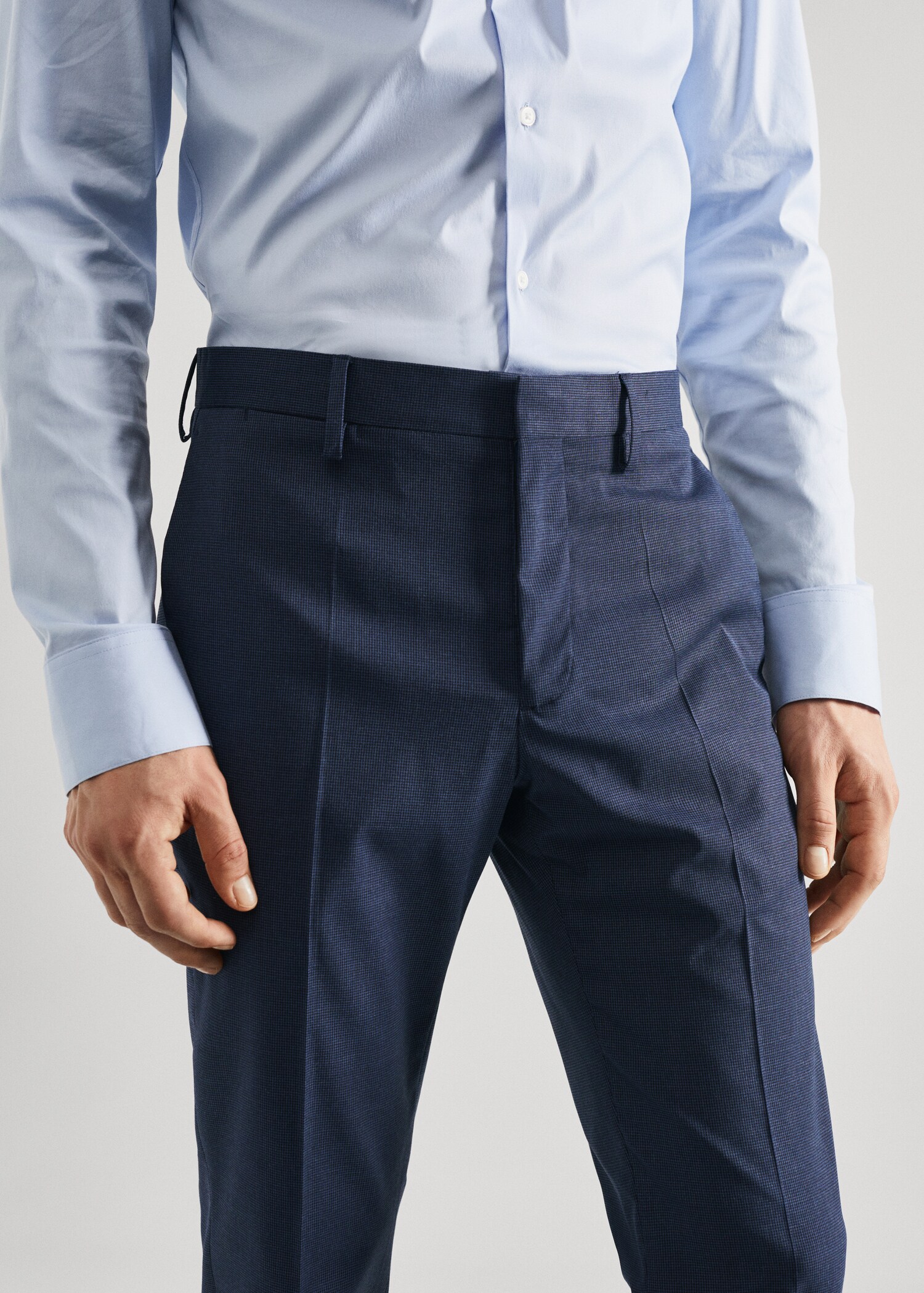 Super slim-fit printed suit trousers - Details of the article 1