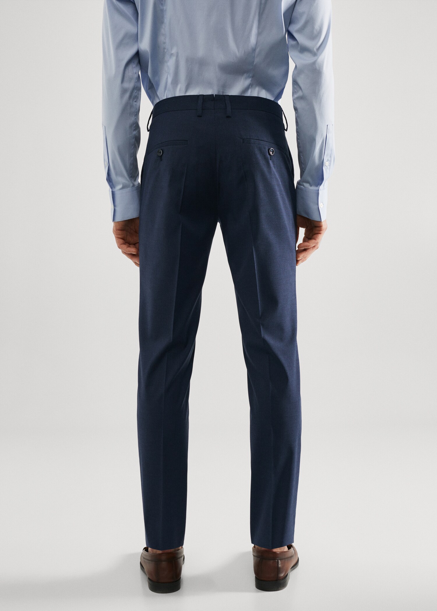 Super slim-fit printed suit trousers - Reverse of the article