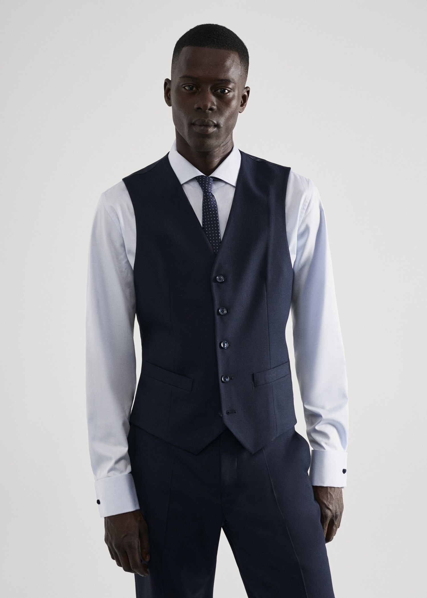 Slim-fit suit waistcoat - Medium plane