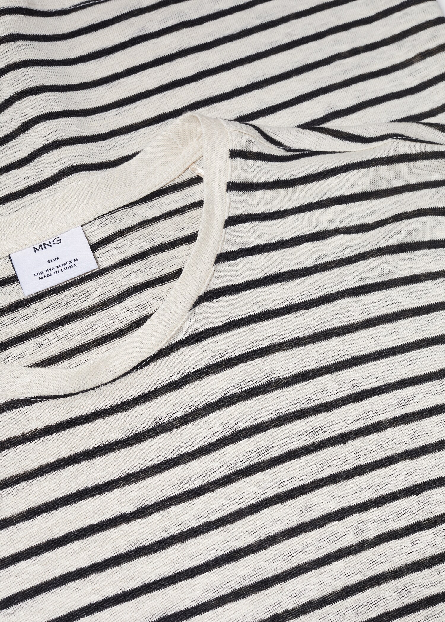 100% linen striped t-shirt - Details of the article 8