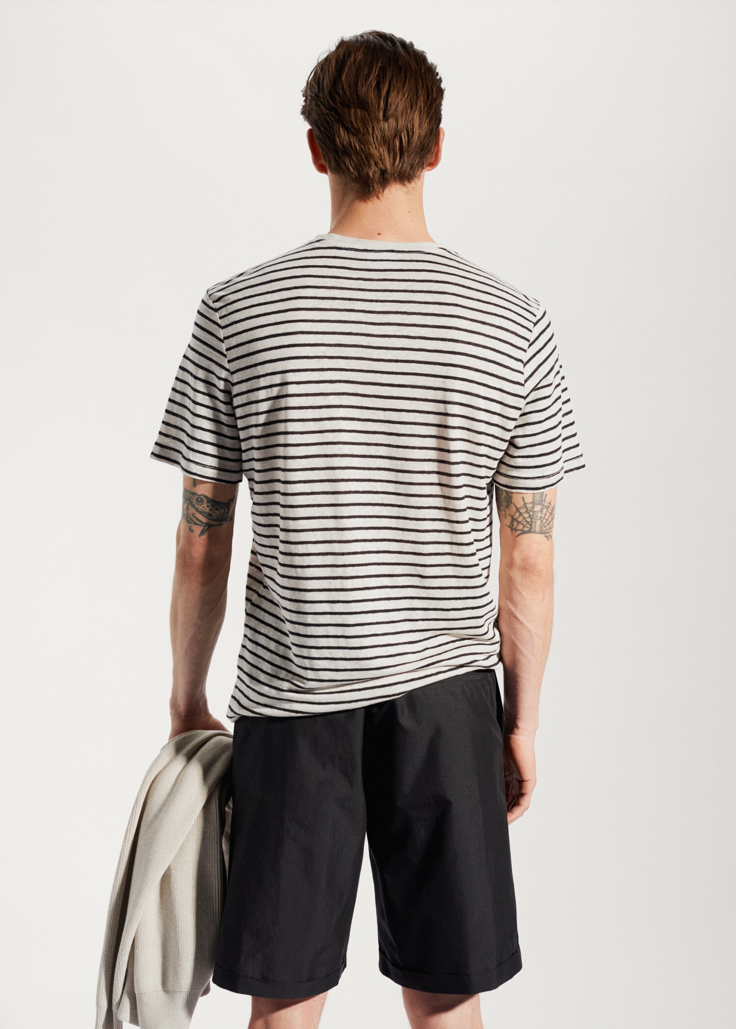 100% linen striped t-shirt - Reverse of the article