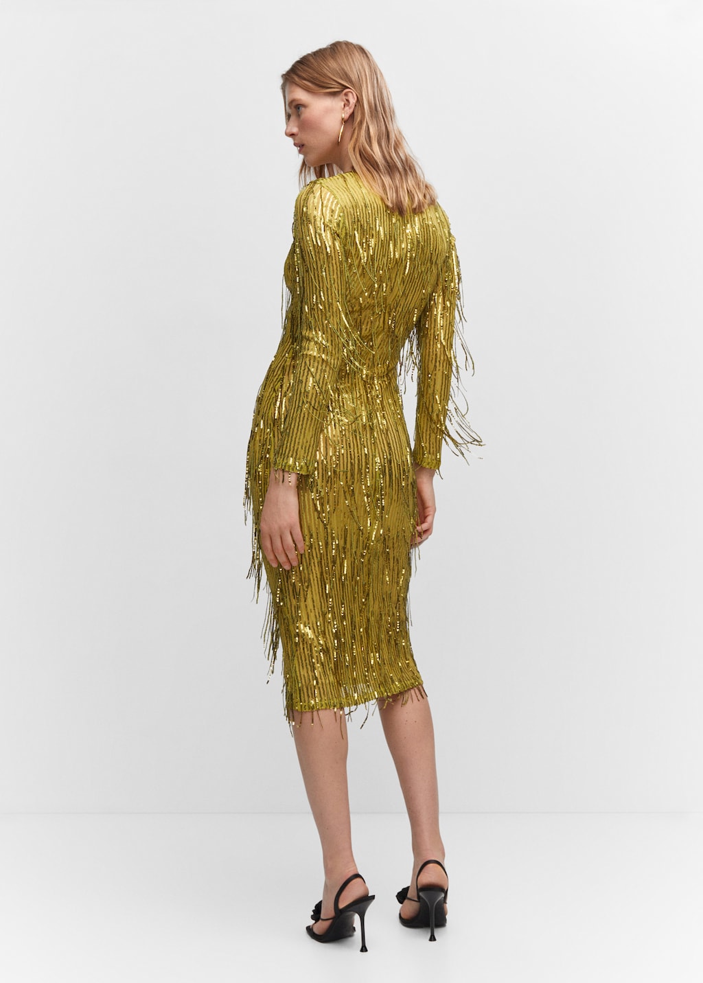 Metallic fringed dress Women MANGO Montenegro