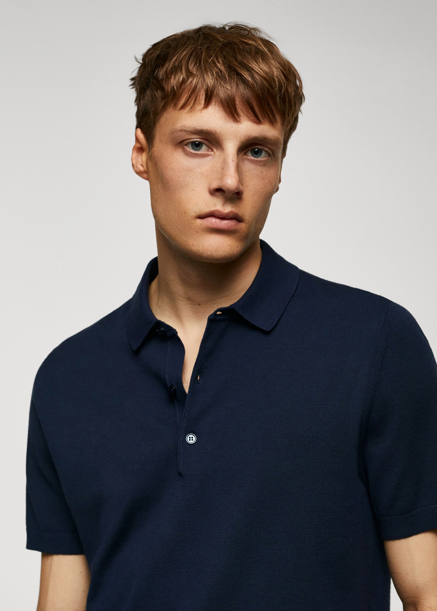 Fine-knit polo shirt - Details of the article 1