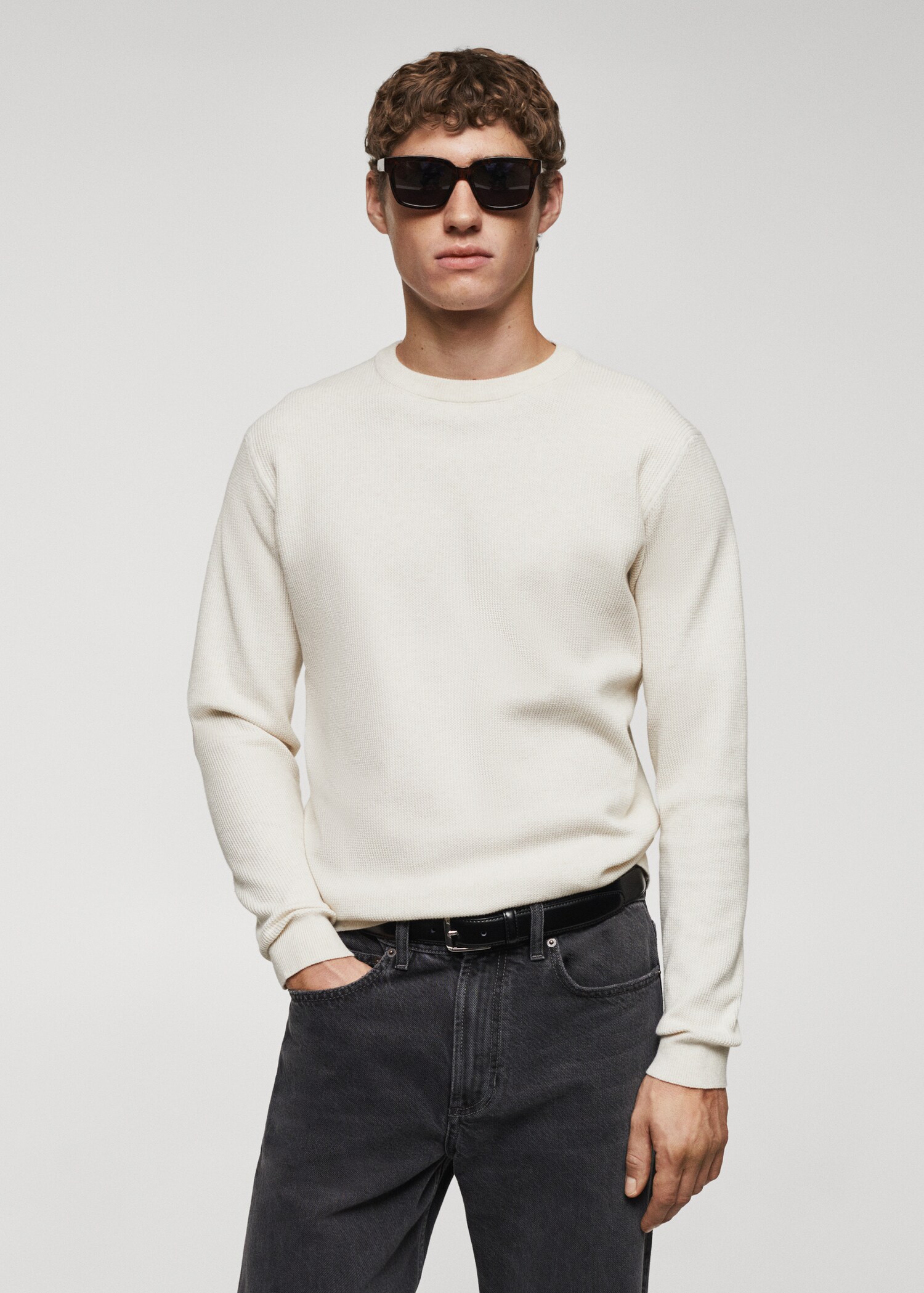 Pull-over coton structuré - Plan moyen