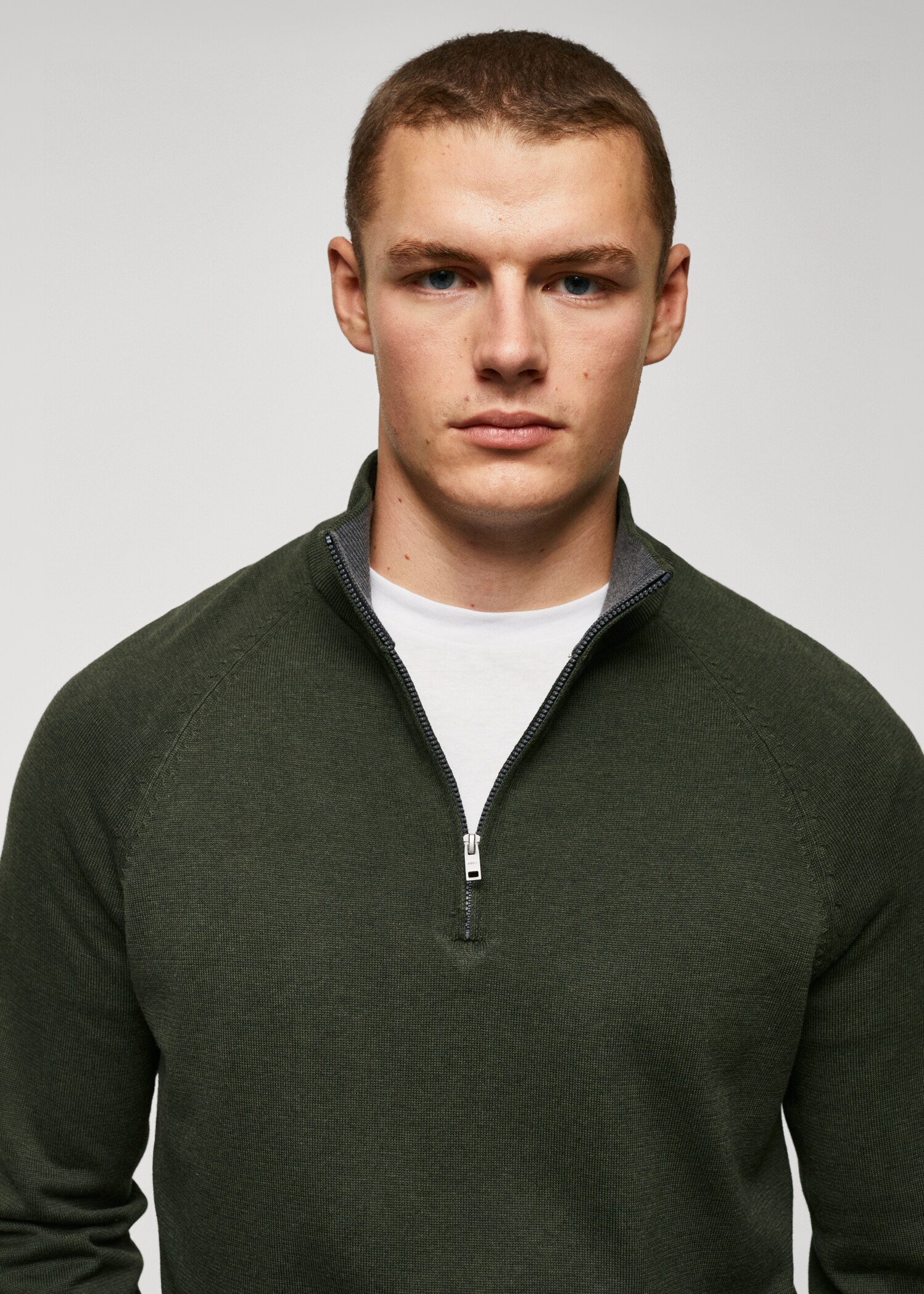 Baumwollpullover mit Zip-Kragen - Detail des Artikels 1