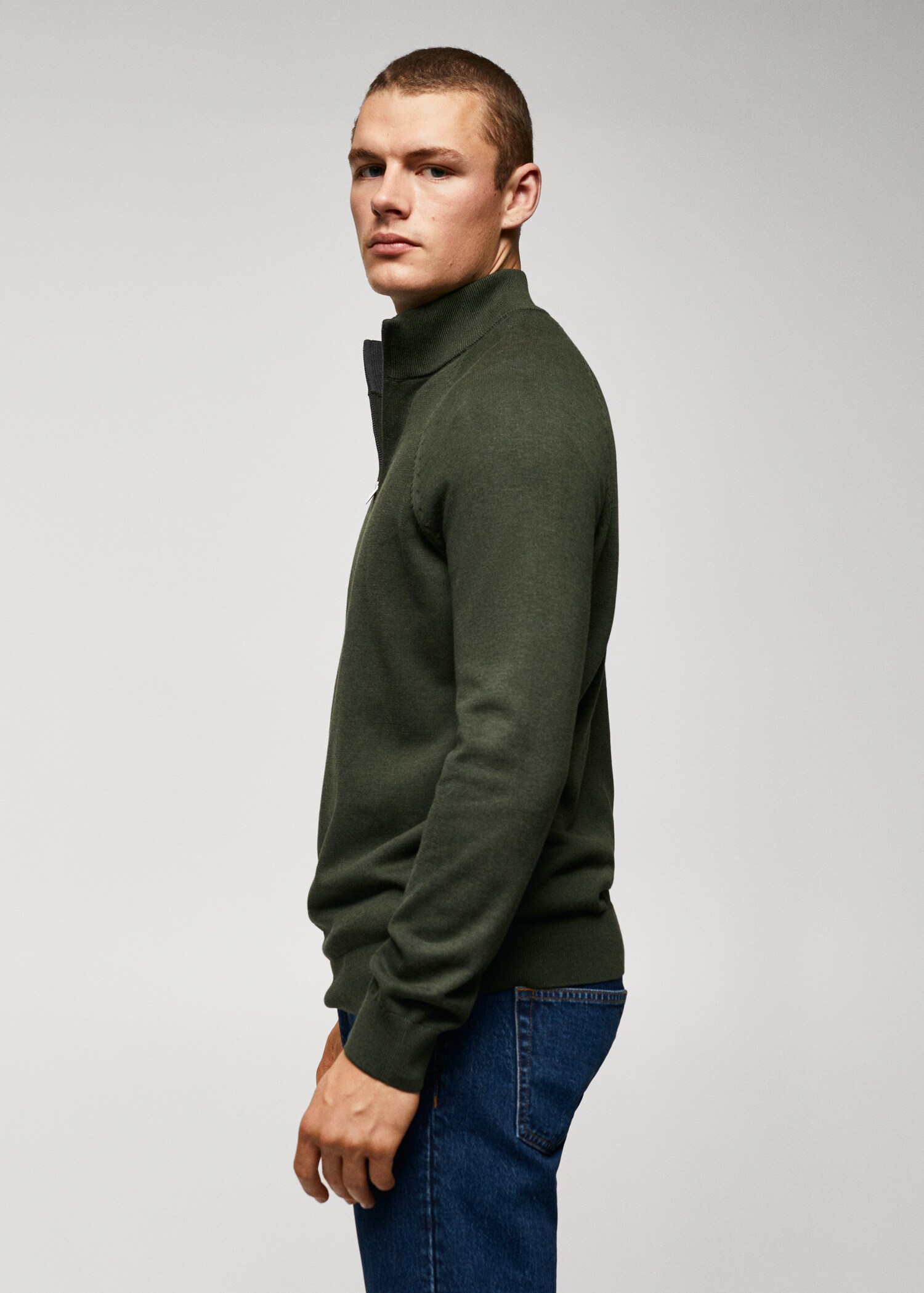 Pullover cotone collo zip - Dettaglio dell'articolo 2