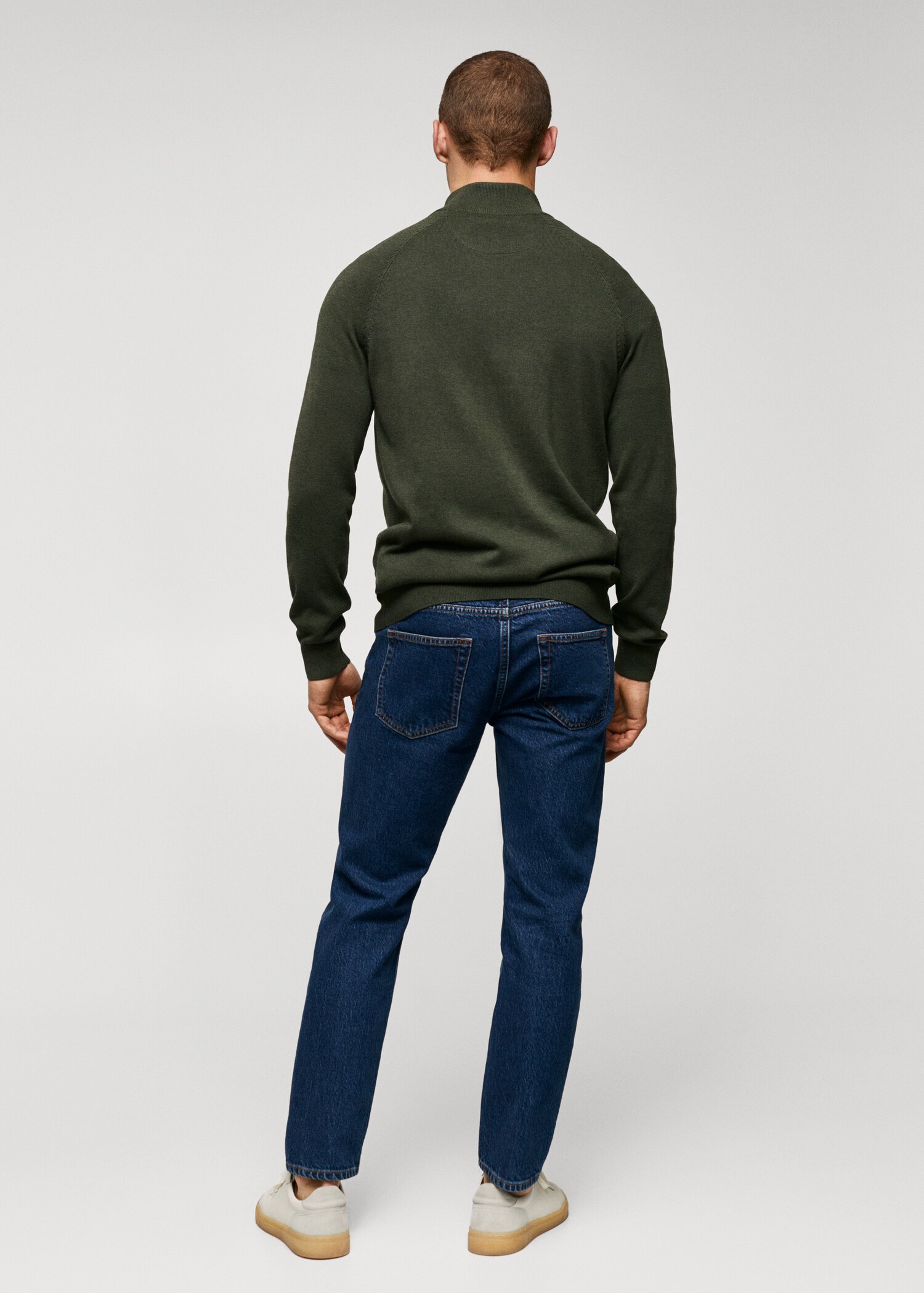 Baumwollpullover mit Zip-Kragen - Rückseite des Artikels