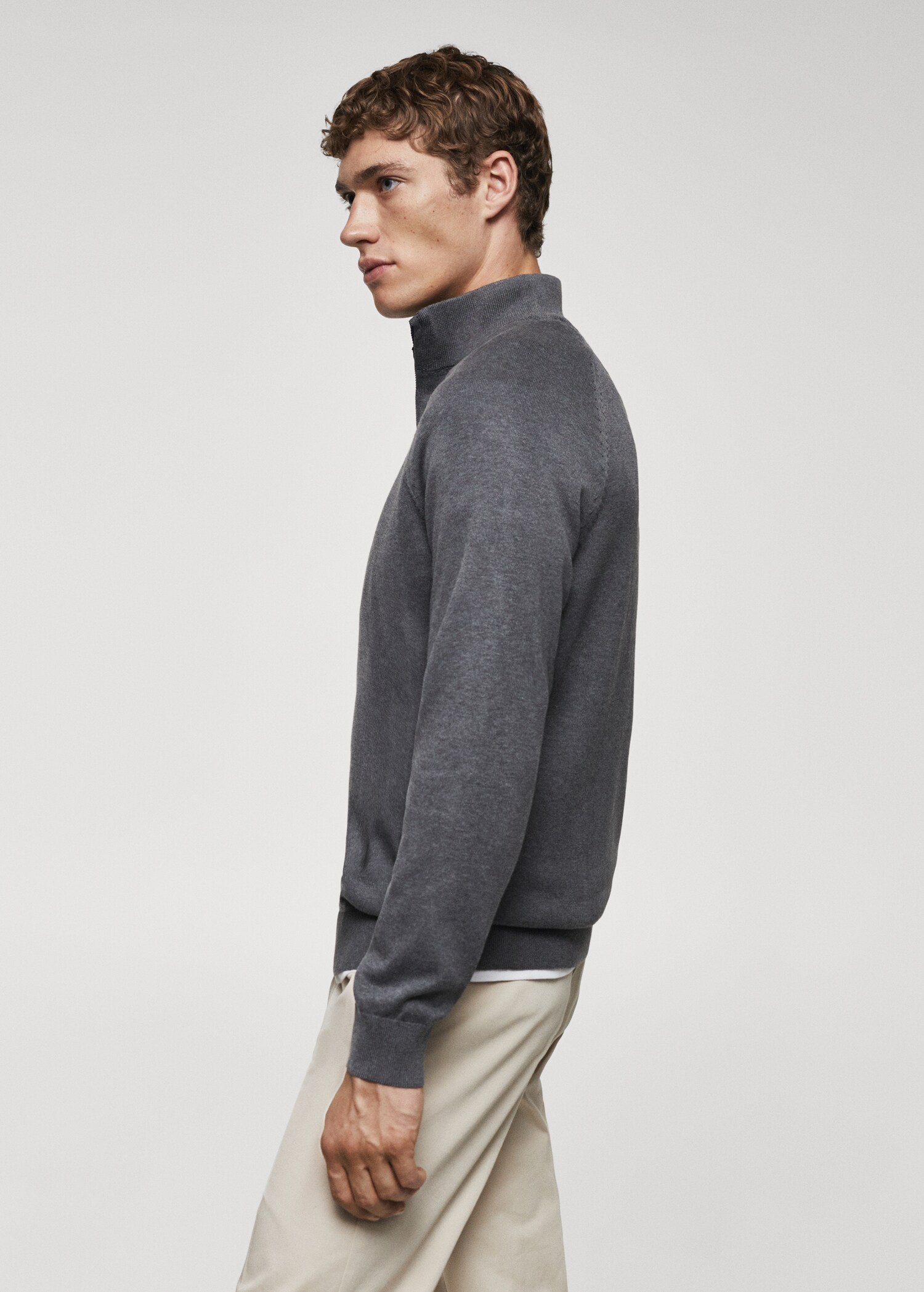 Baumwollpullover mit Zip-Kragen - Detail des Artikels 2