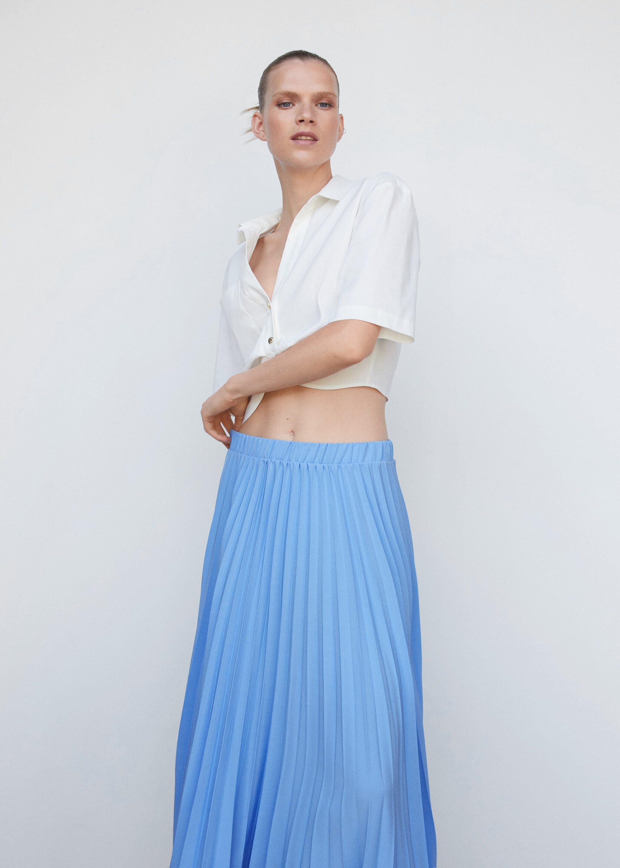 Pleated asymmetric skirt  - Details of the article 1