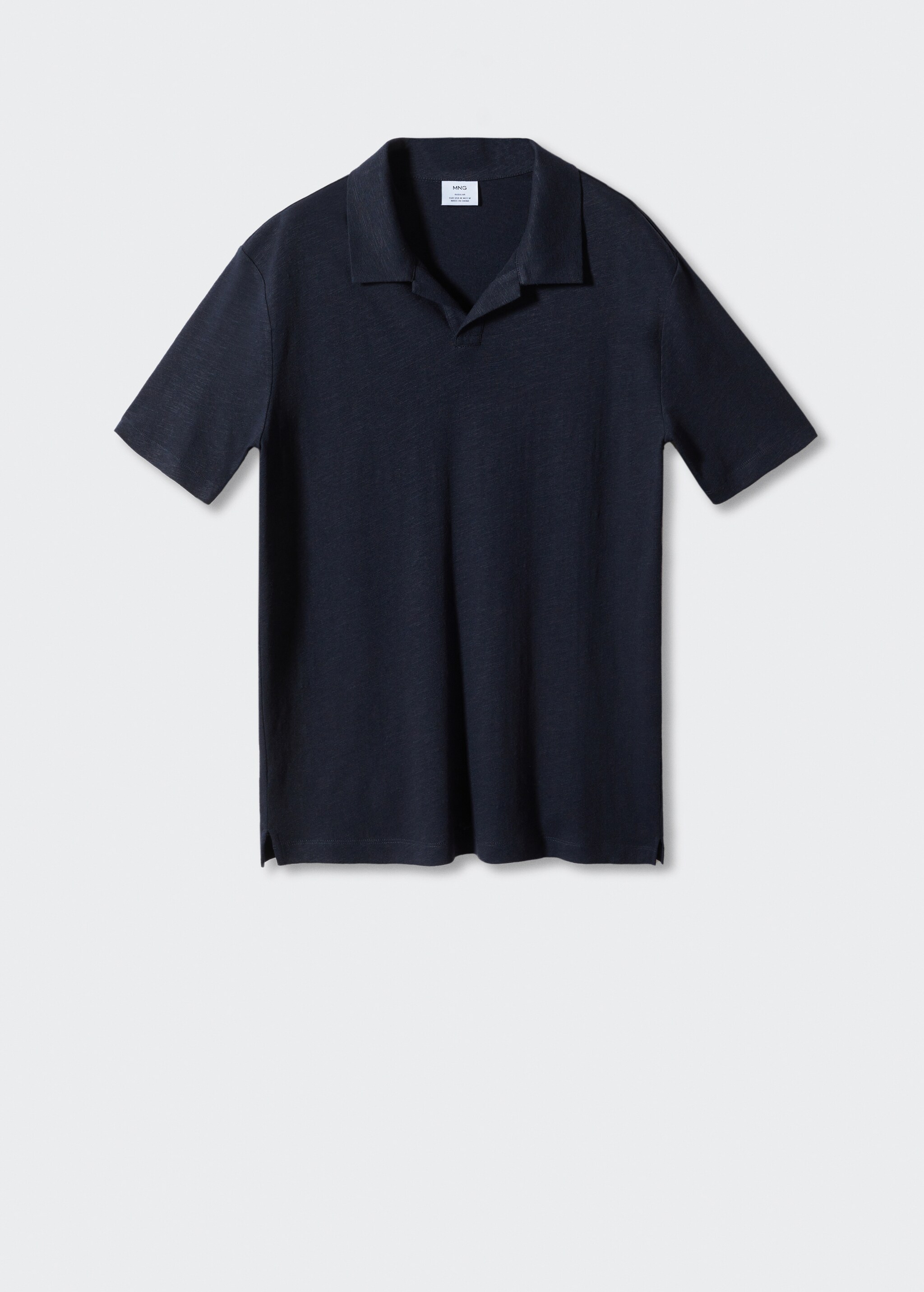 Cotton linen slim-fit polo shirt - Article without model
