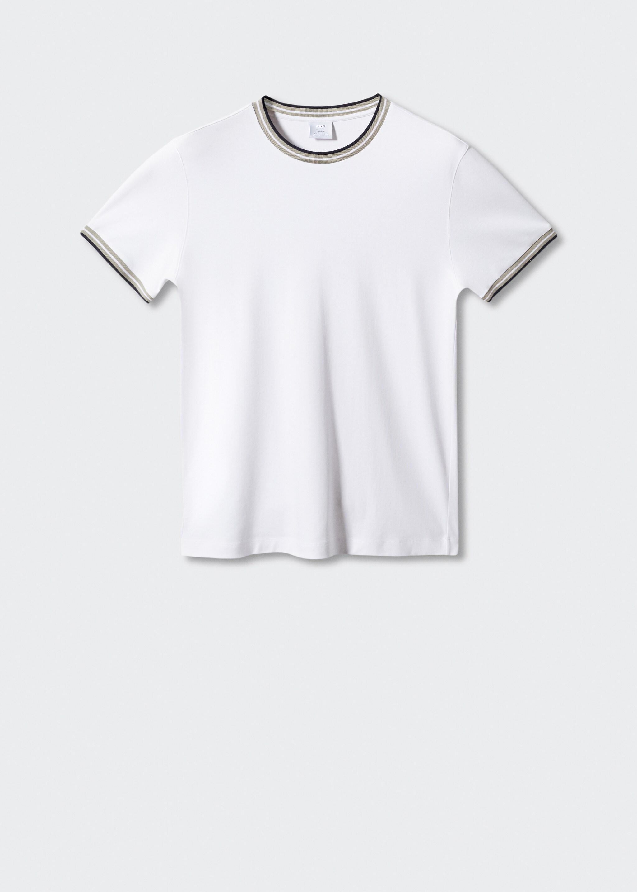 T-shirt de 100% algodão com debruns em contraste - Artigo sem modelo