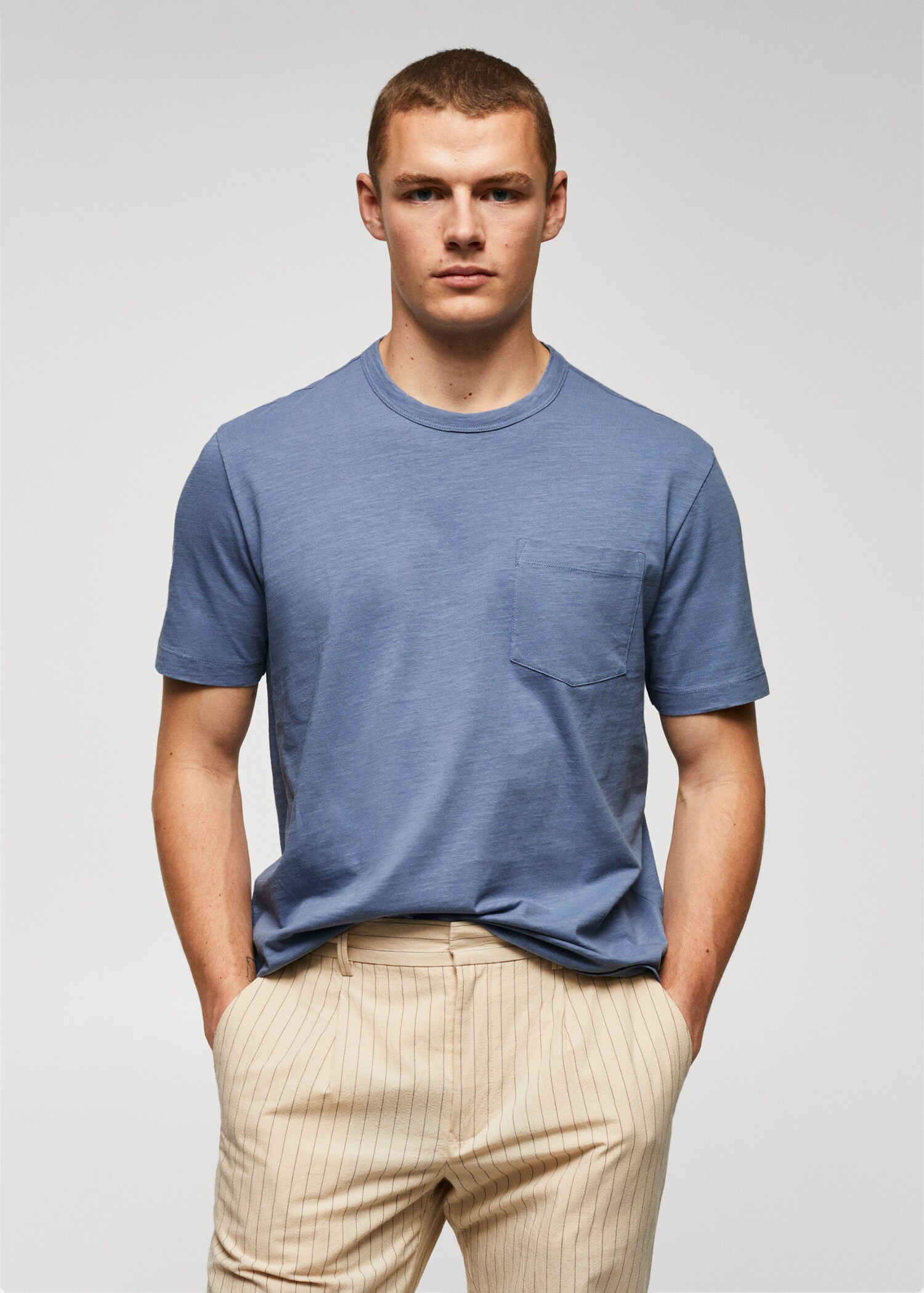 T-shirt poche 100 % coton - Plan moyen