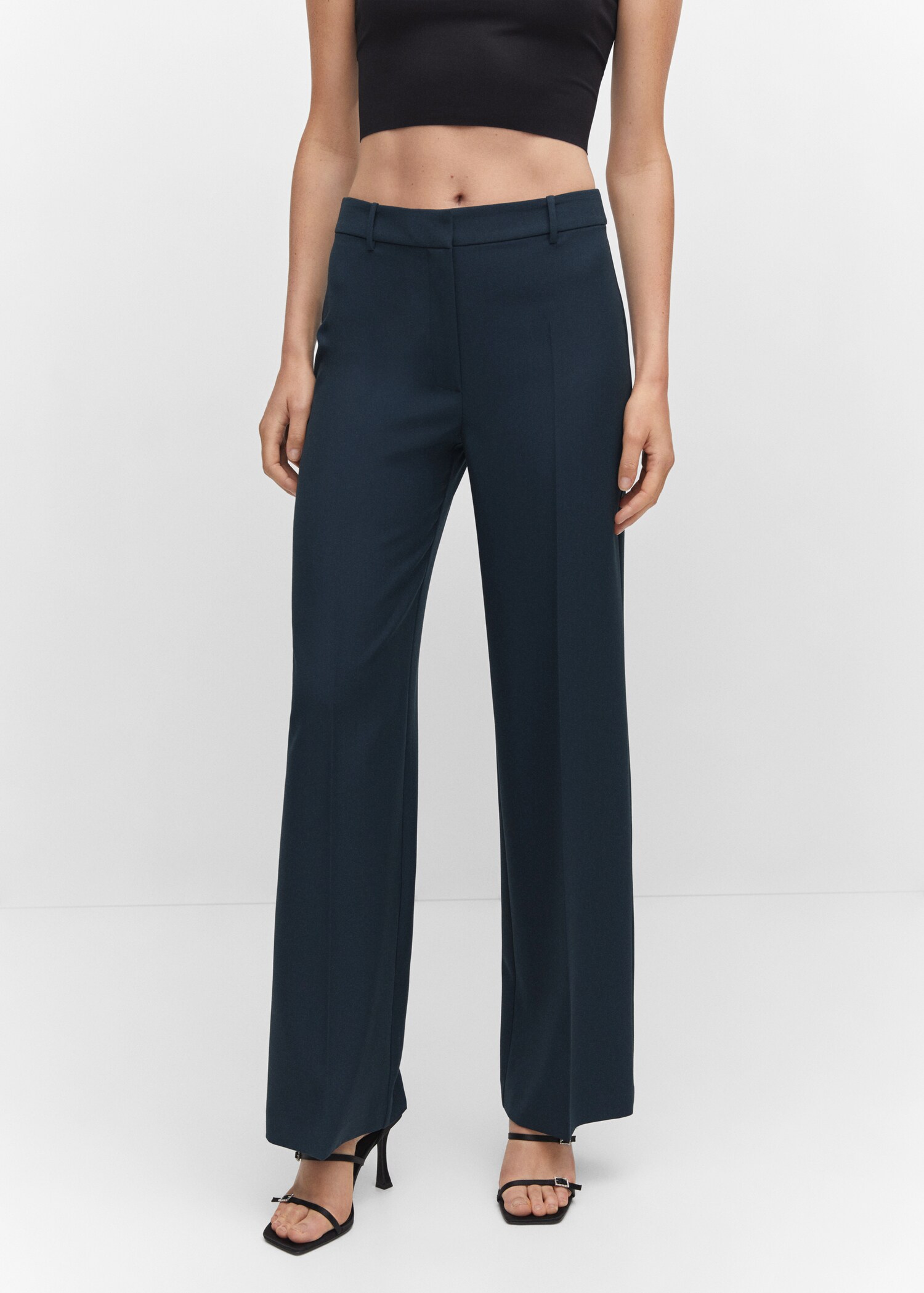 Pantaloni diritti pinces - Piano medio