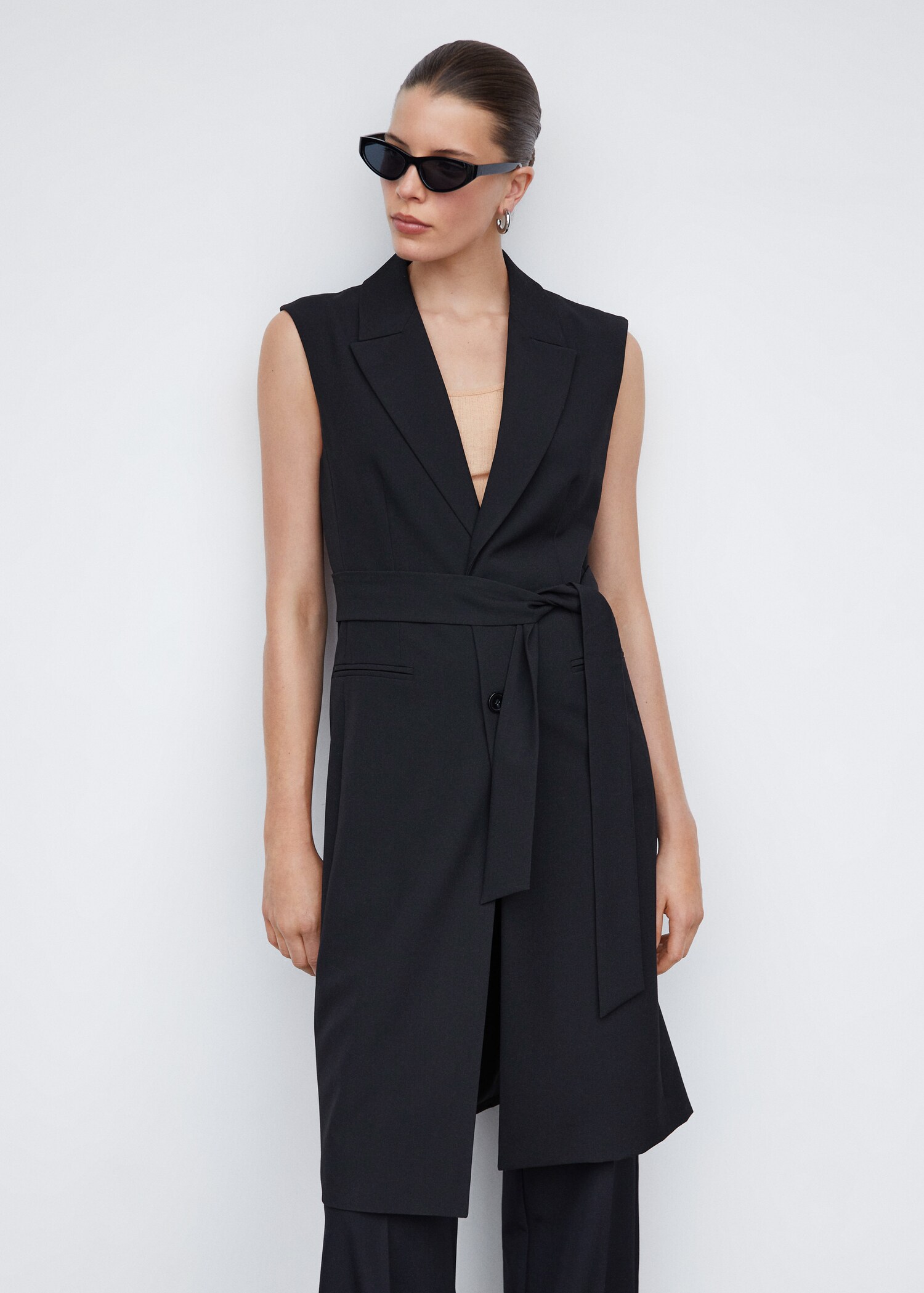 Gilet long nœud - Plan moyen