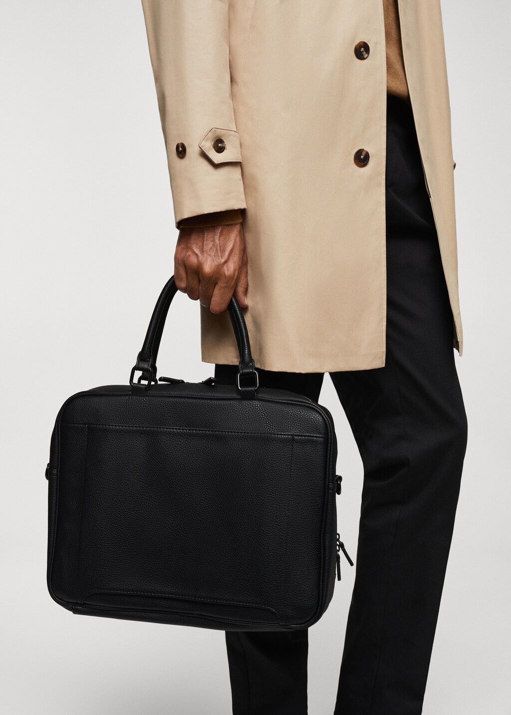 Leather effect briefcase