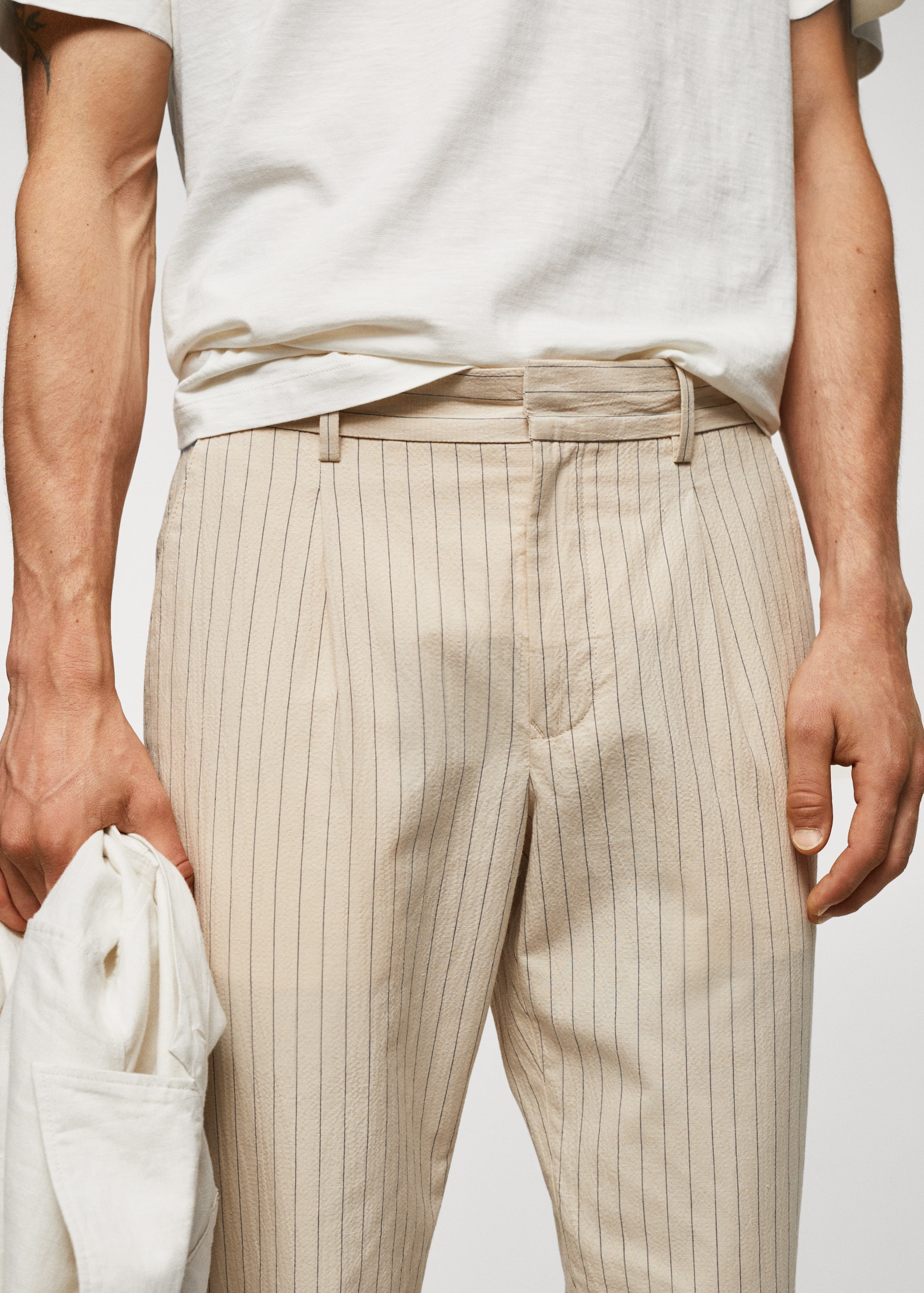 Pantalón algodón-lino seersucker - Detalle del artículo 1