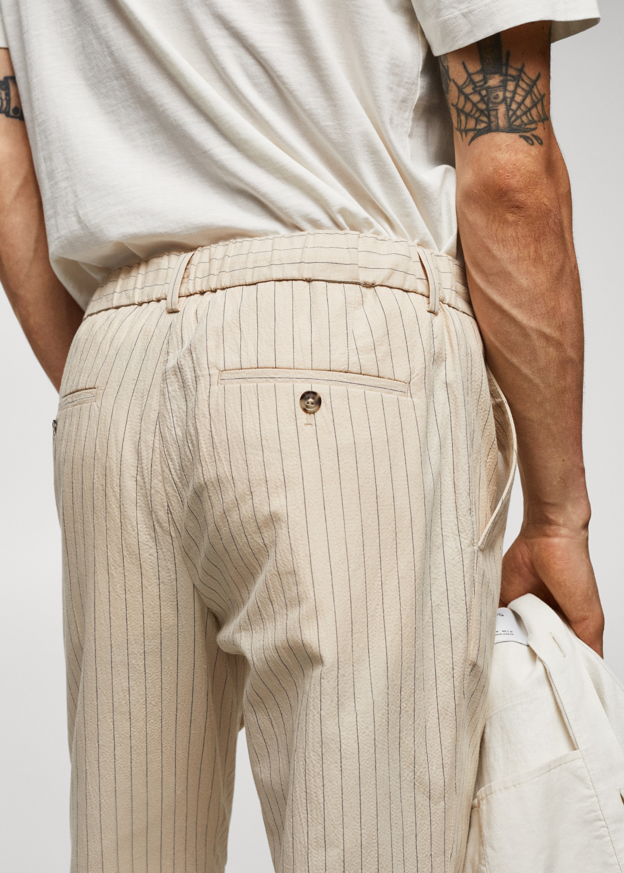 Pantalón algodón-lino seersucker - Detalle del artículo 4