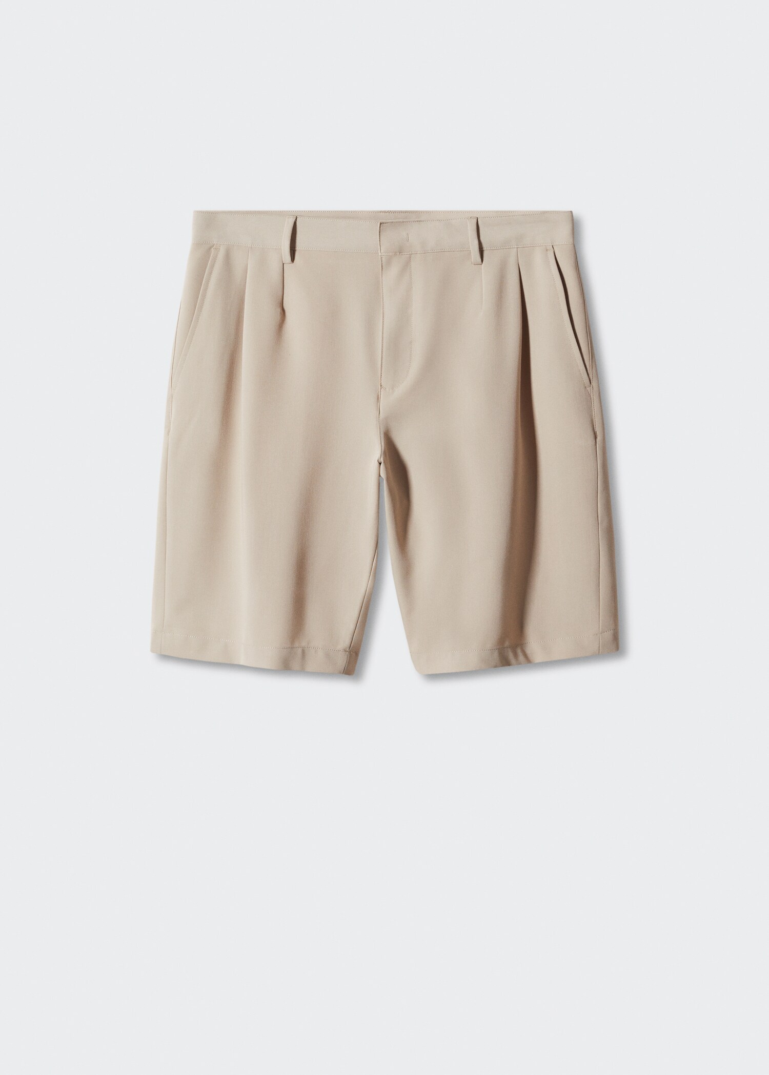 Cotton pleated Bermuda shorts - Article without model
