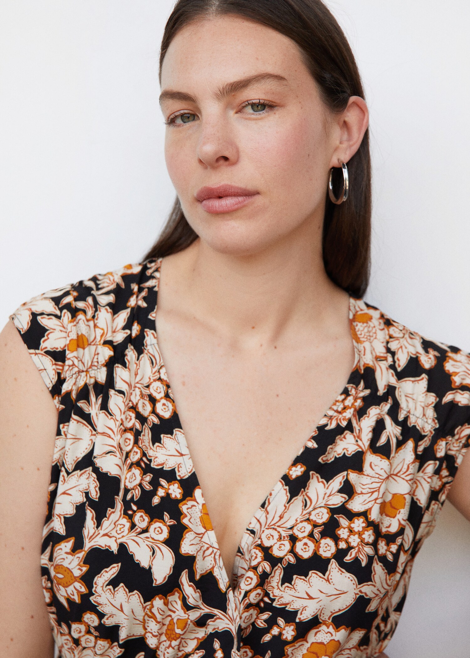 Floral wrap neckline dress - Details of the article 4