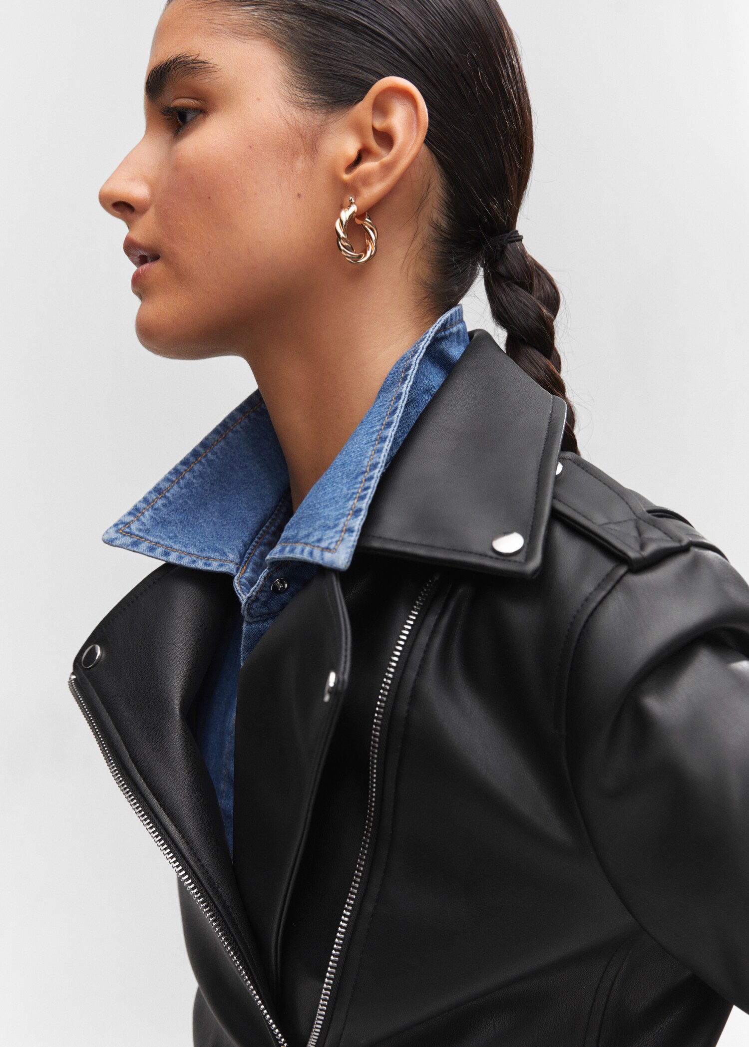 Leather-effect biker jacket - Details of the article 1