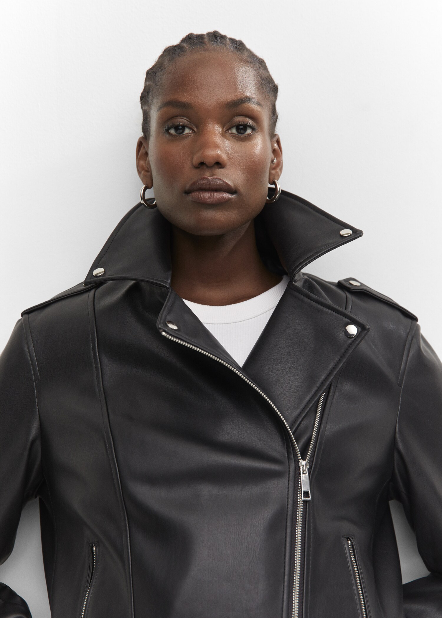 Leather-effect biker jacket - Details of the article 4