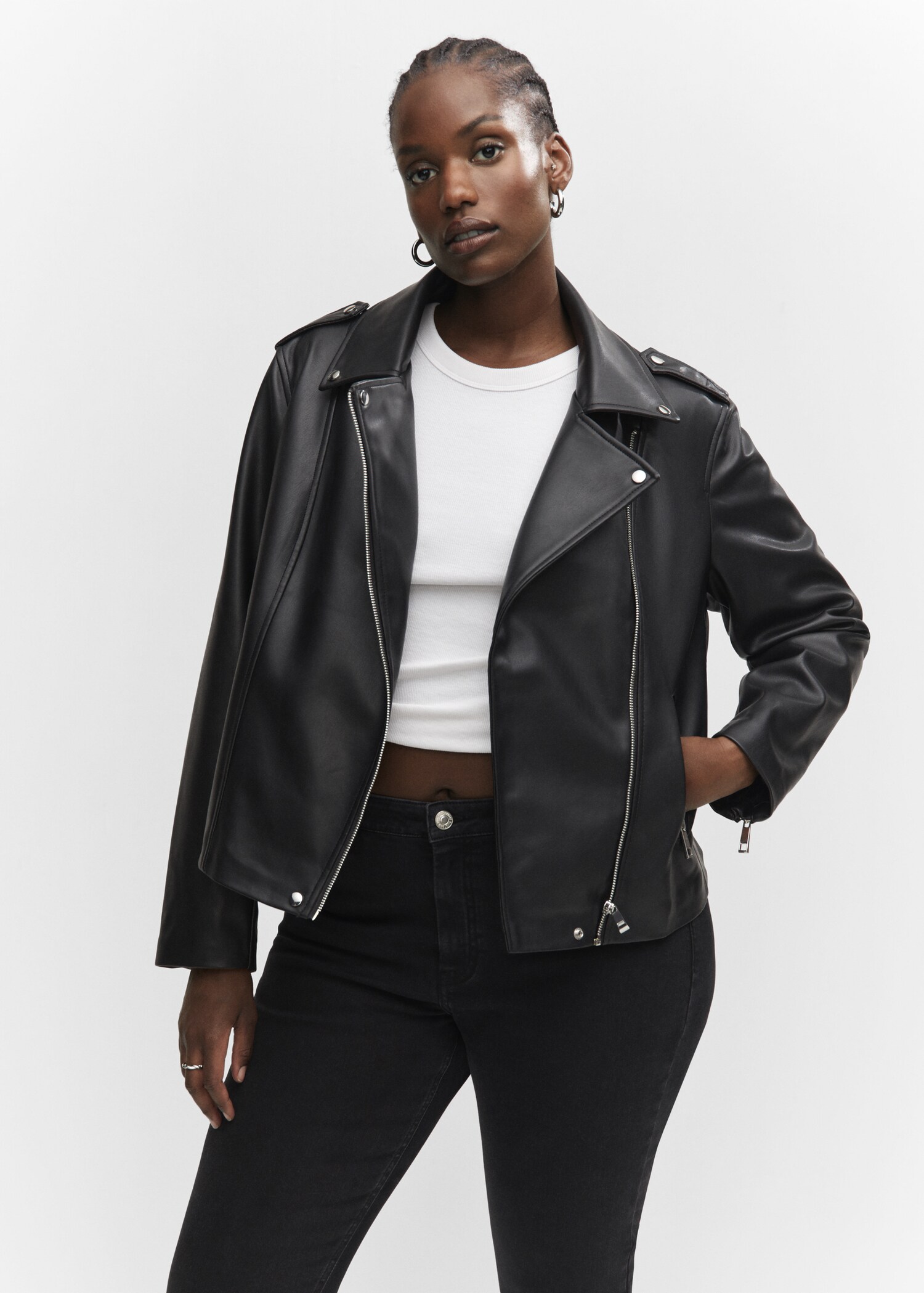 Leather-effect biker jacket - Details of the article 5