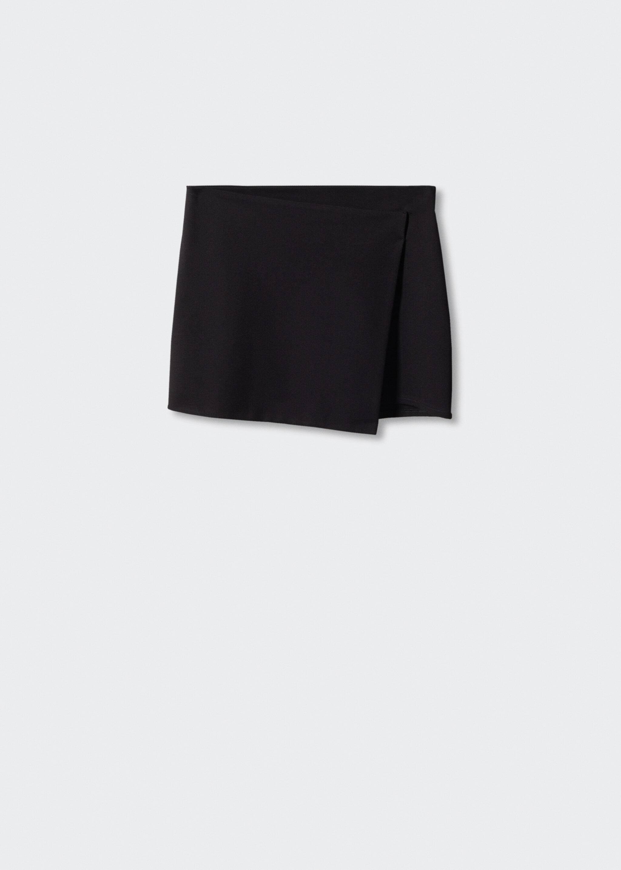 Knitted wrap mini-skirt - Article without model, Black. Ref: 57043806-00.