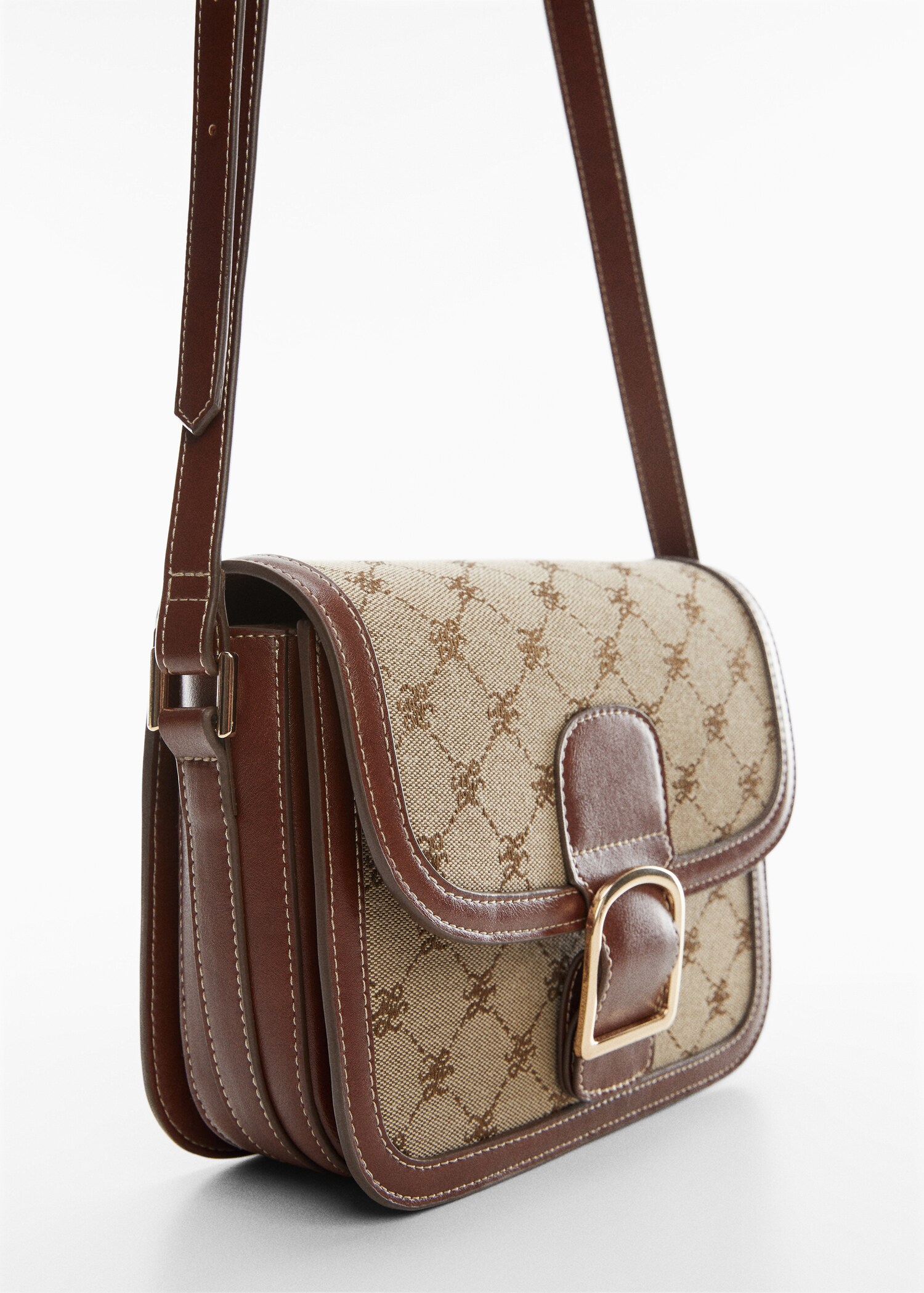 Jacquard bag with buckle - Medium plane