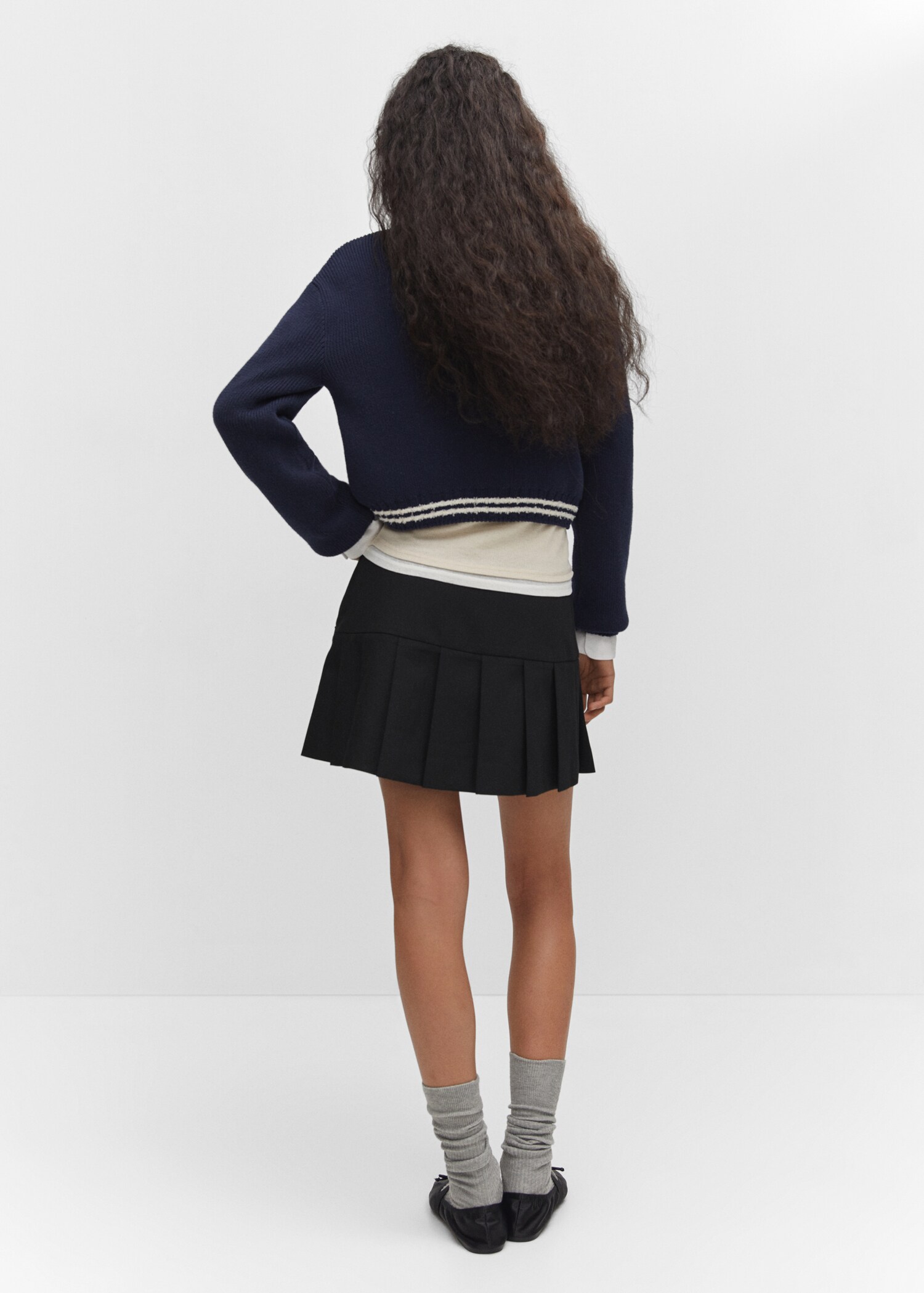 Contrast striped cardigan - Reverse of the article