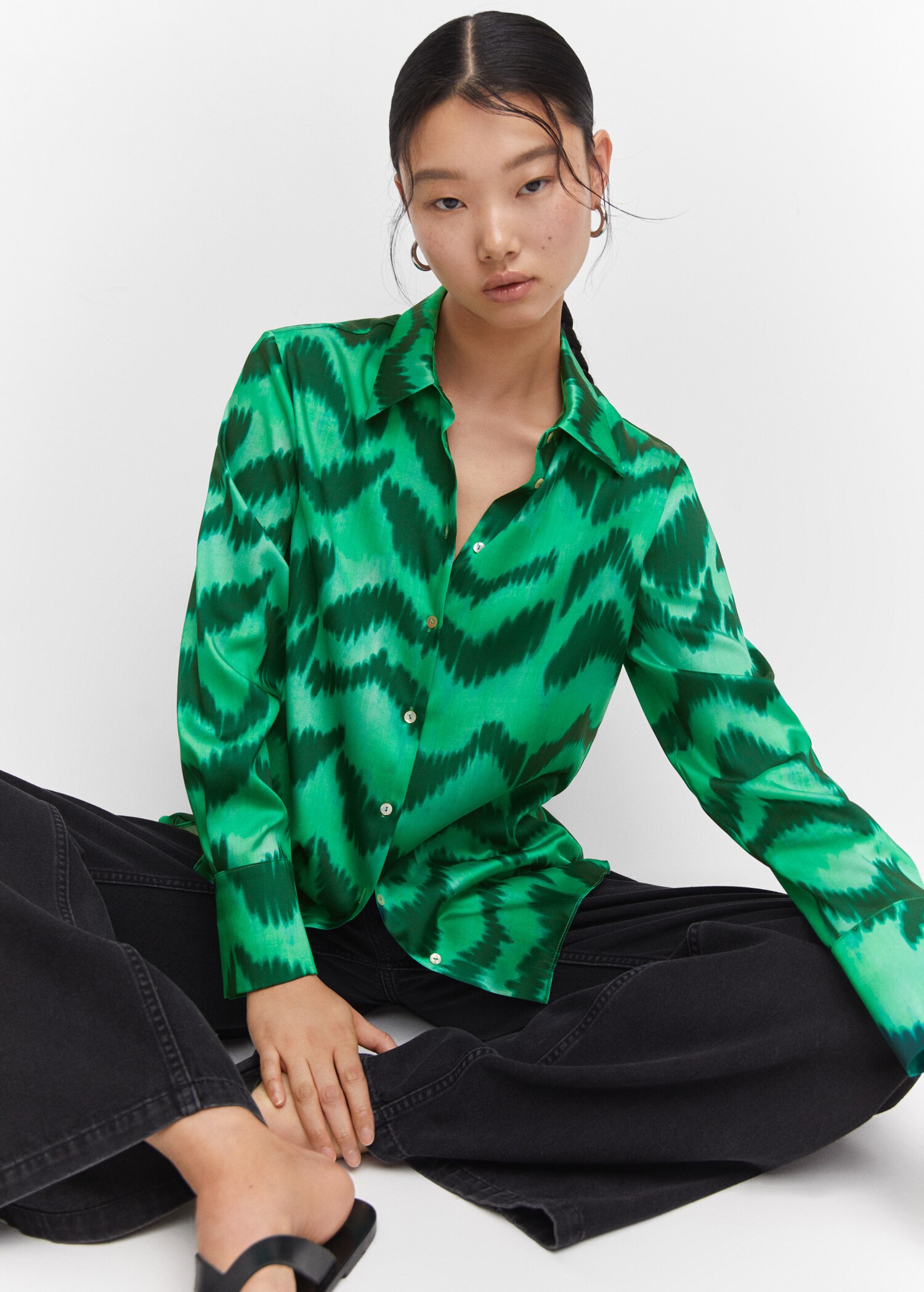 Chemise satinée imprimée - Détail de l'article 2