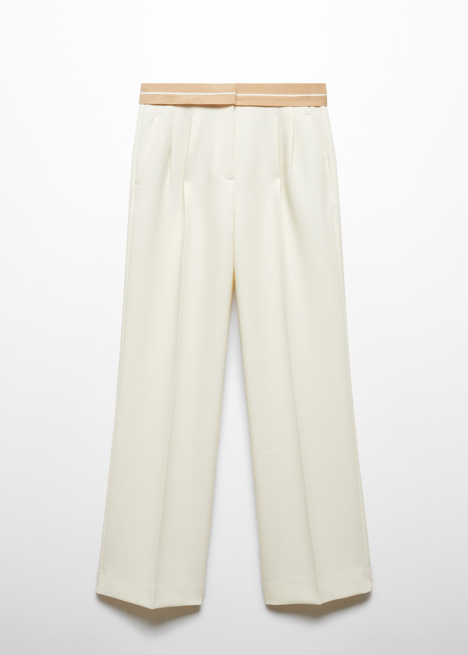 Pleated pants with turn-up waist  - Article without model
