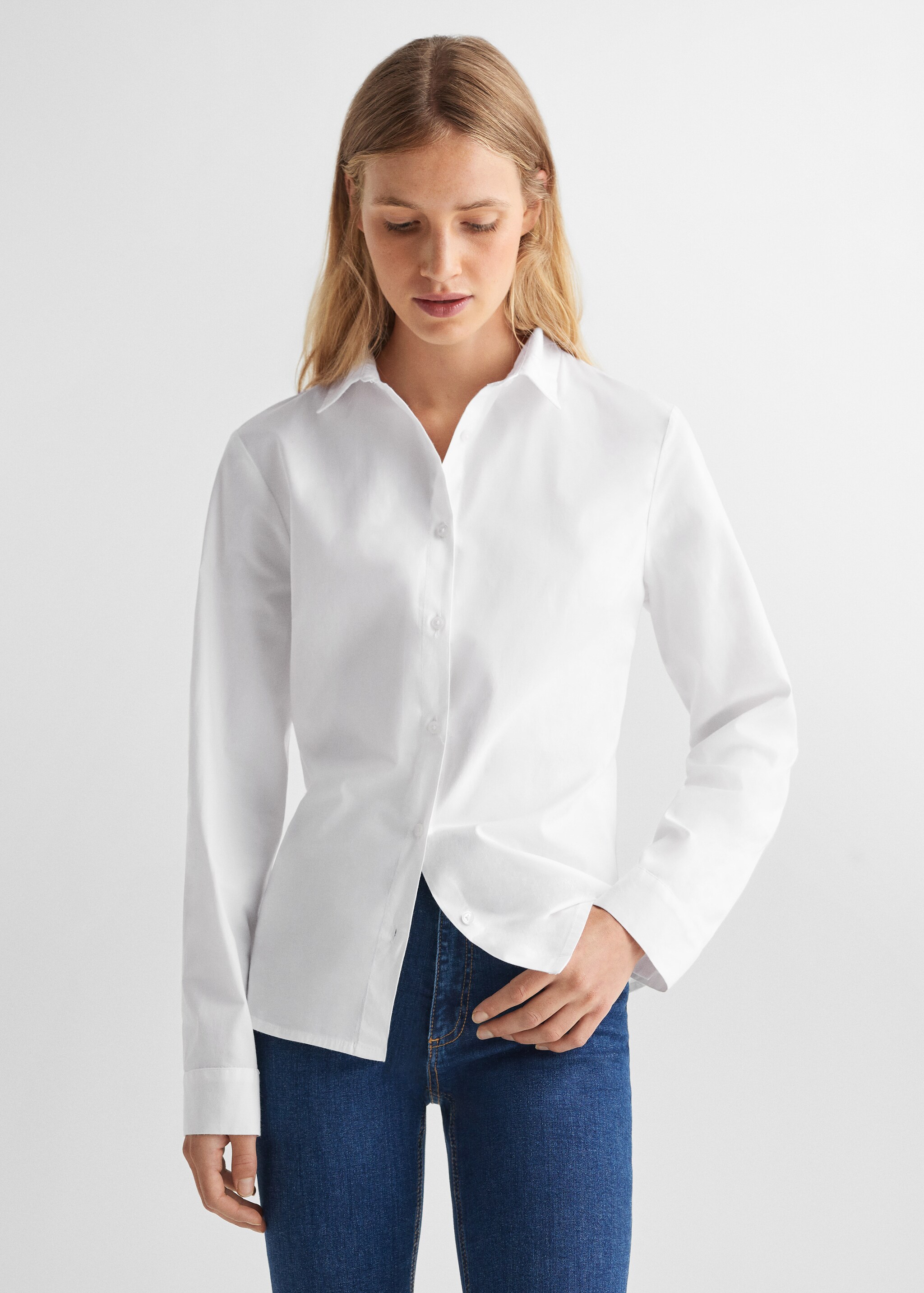 Slim fit cotton shirt - Middenvlak