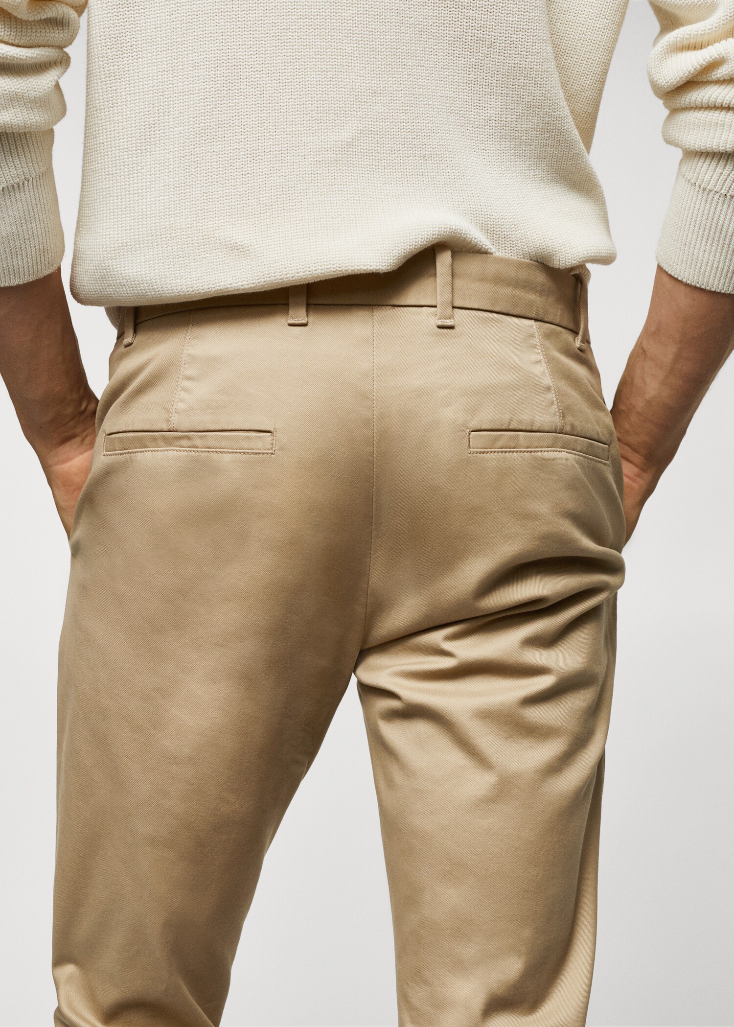 Slim fit serge chino trousers - Details of the article 4