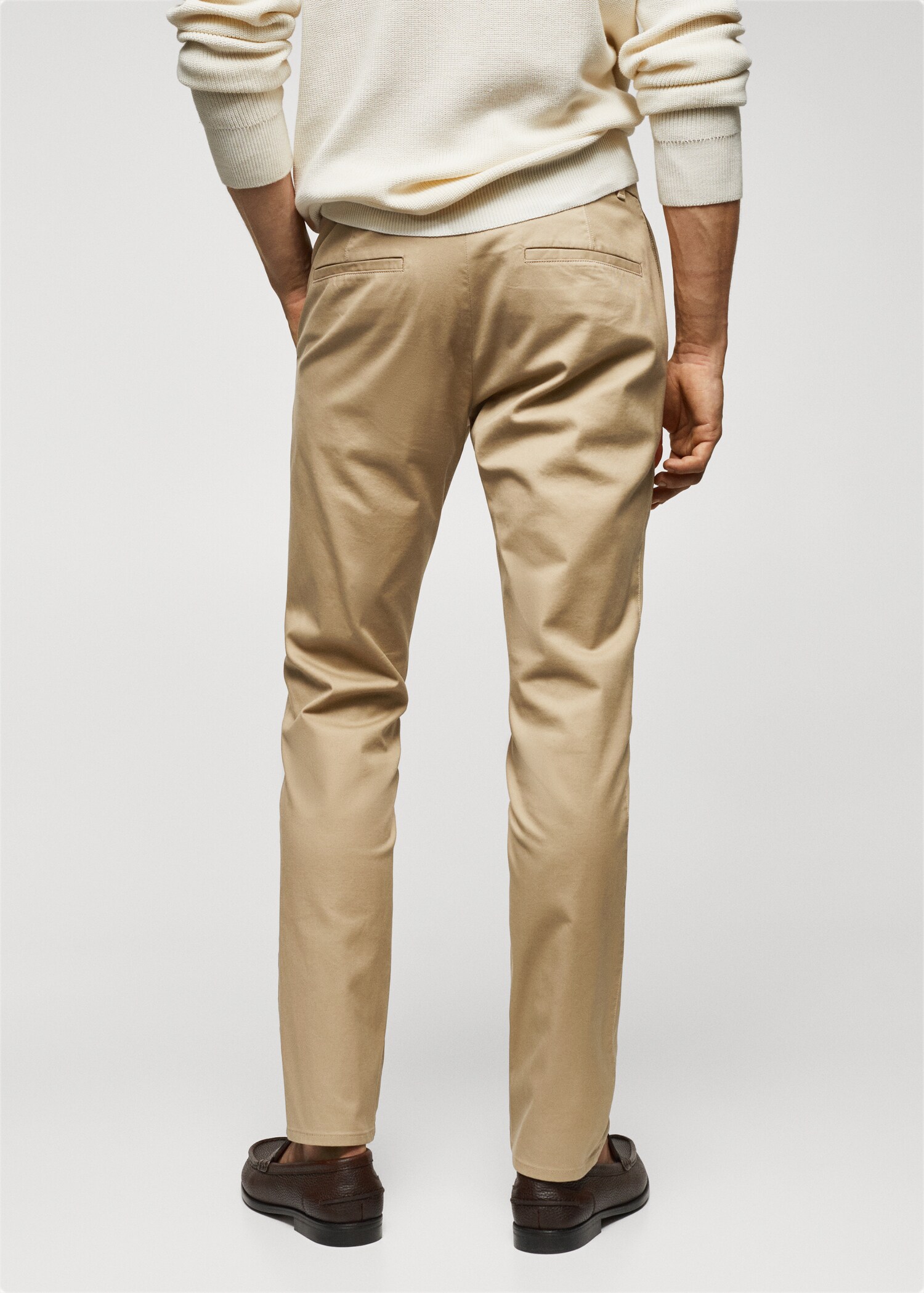 Slim fit serge chino trousers - Reverse of the article