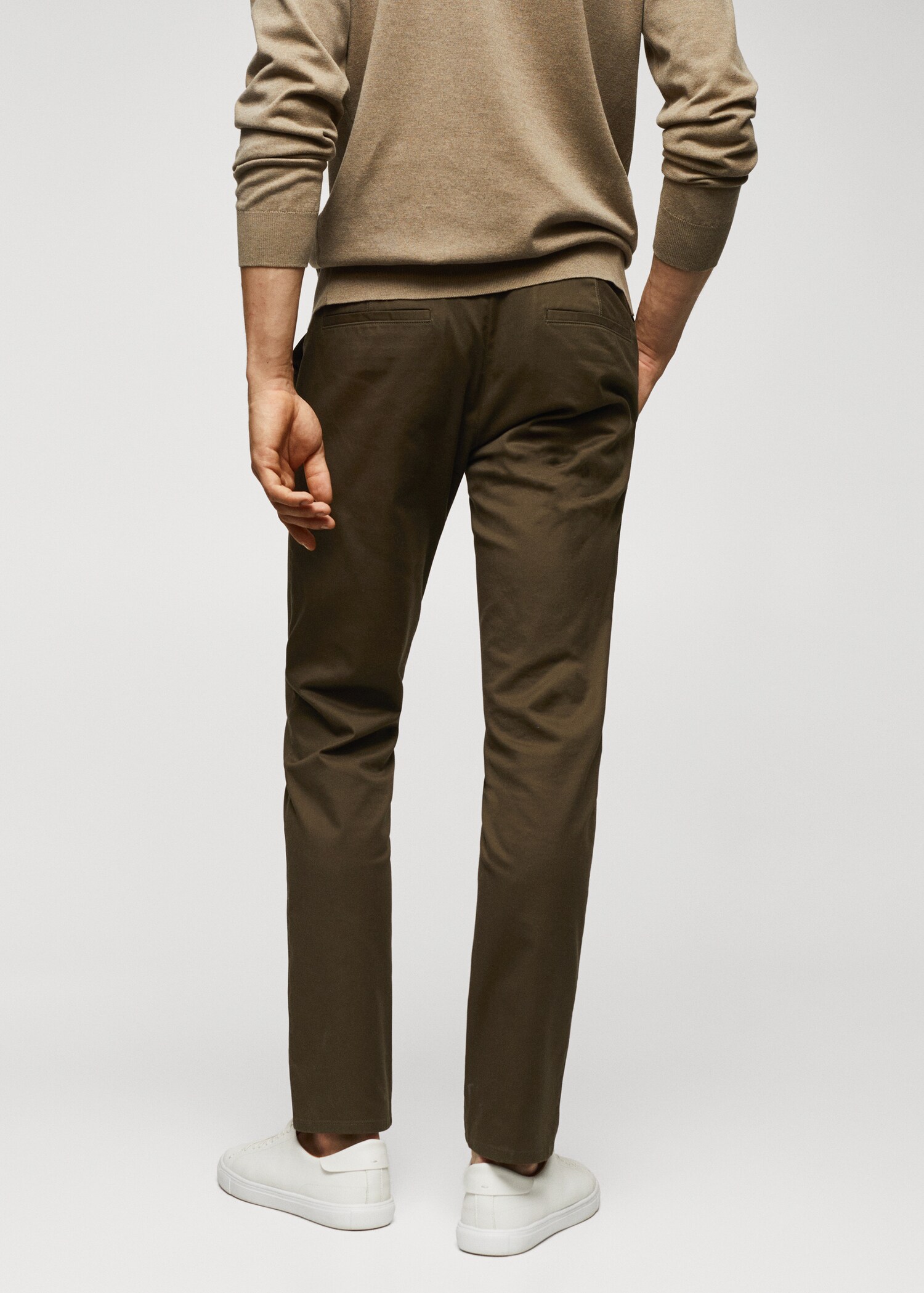 Slim fit serge chino trousers - Reverse of the article