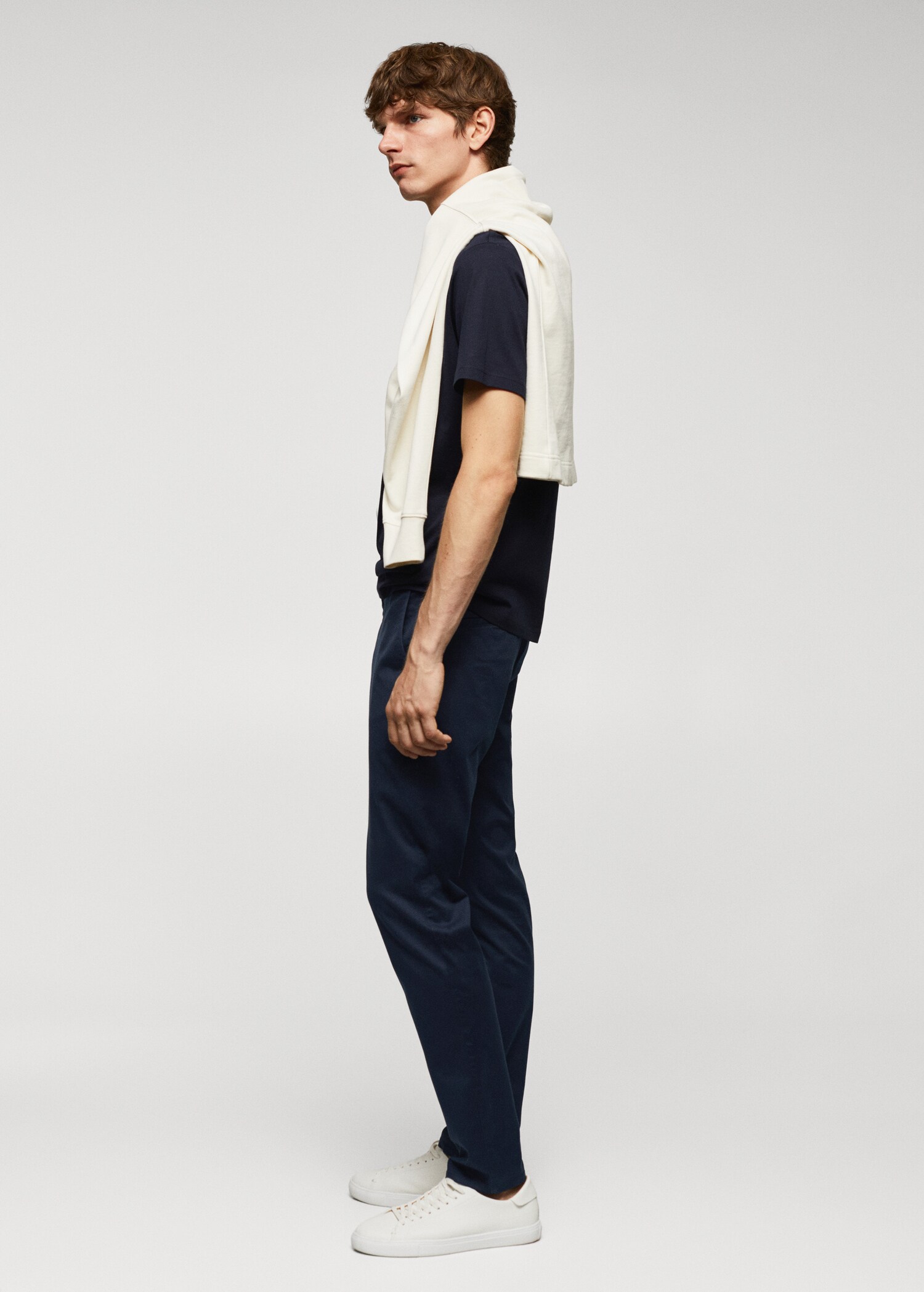 Slim fit serge chino trousers - Details of the article 2