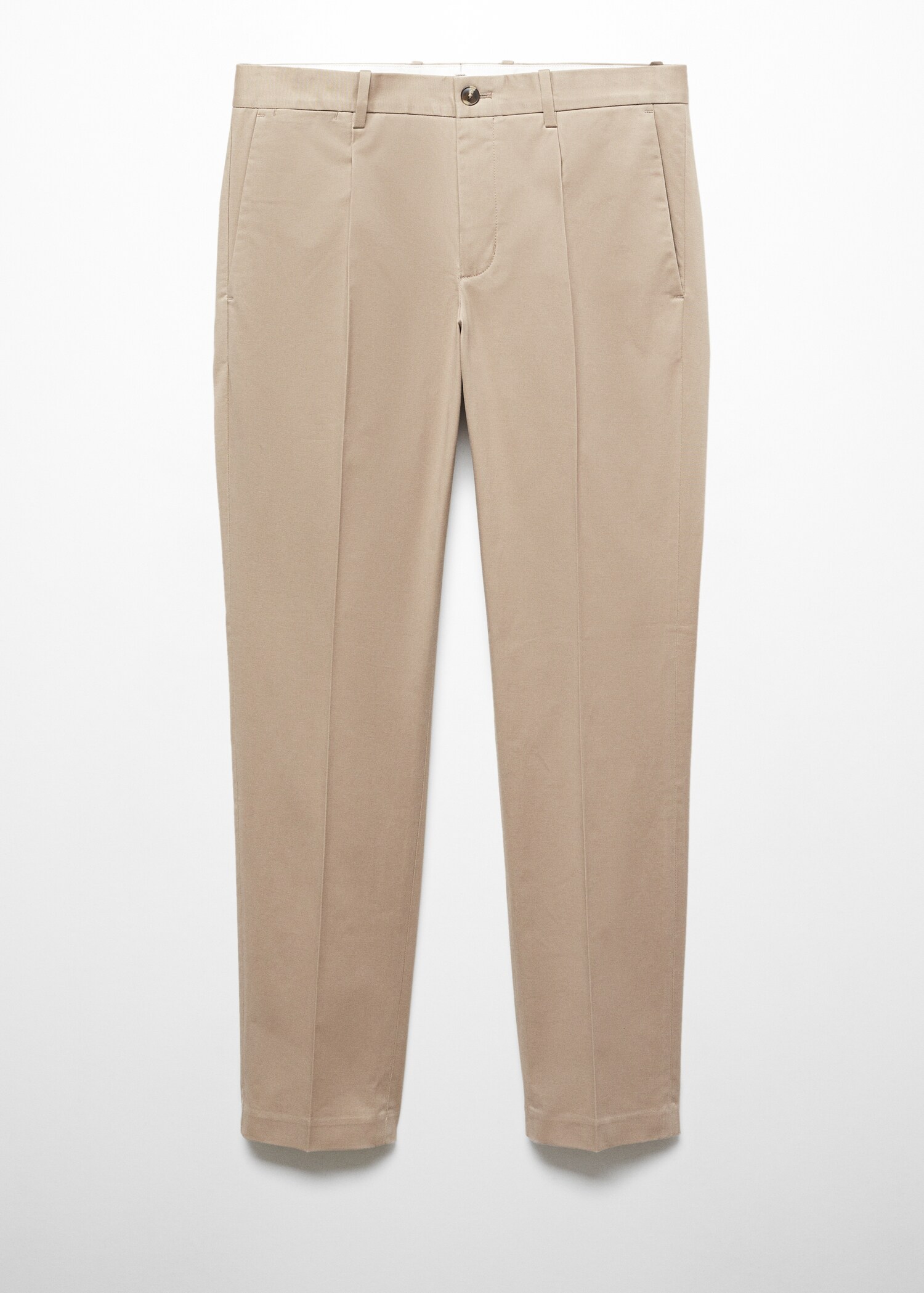 Брюки чинос slim fit из хлопка с защипами - Изделие без модели