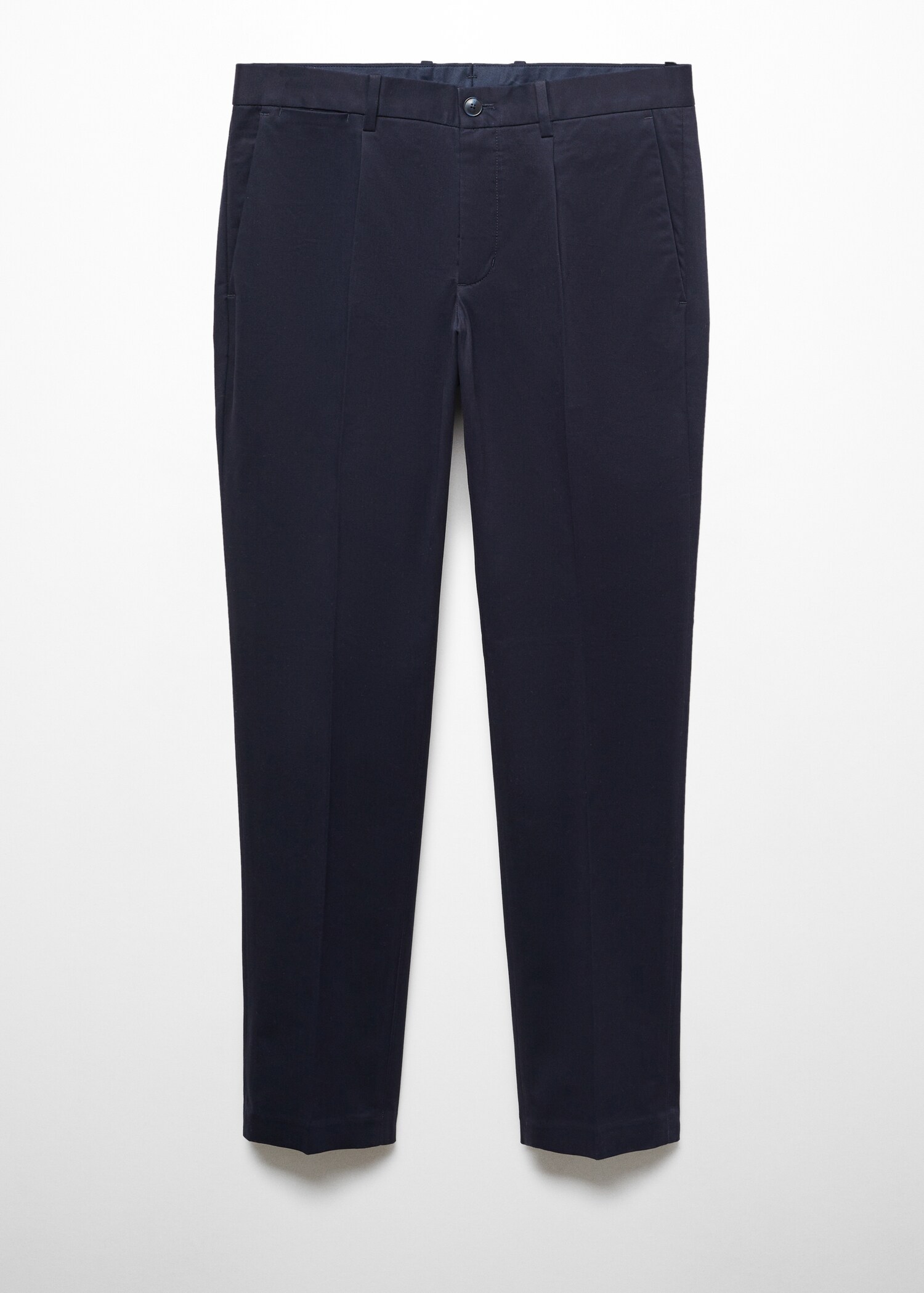 Брюки чинос slim fit из хлопка с защипами - Изделие без модели