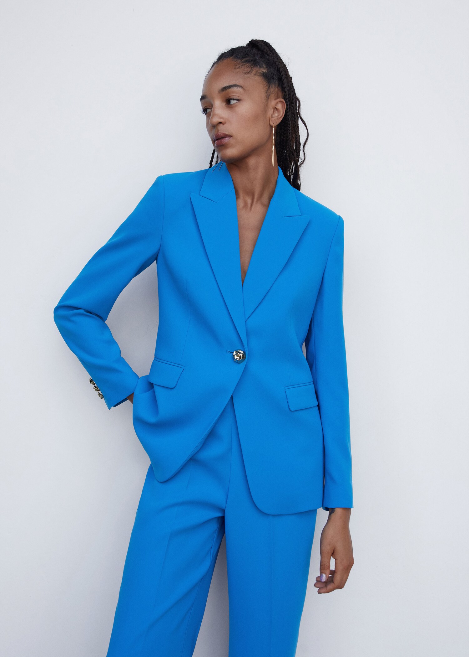 Blazer with jewel button - Medium plane