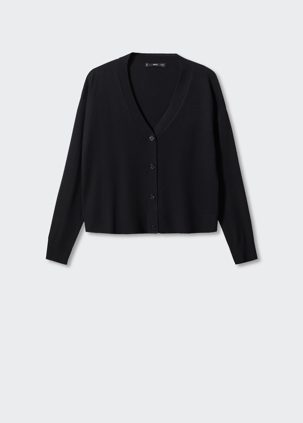 Fine knit black cardigan hotsell