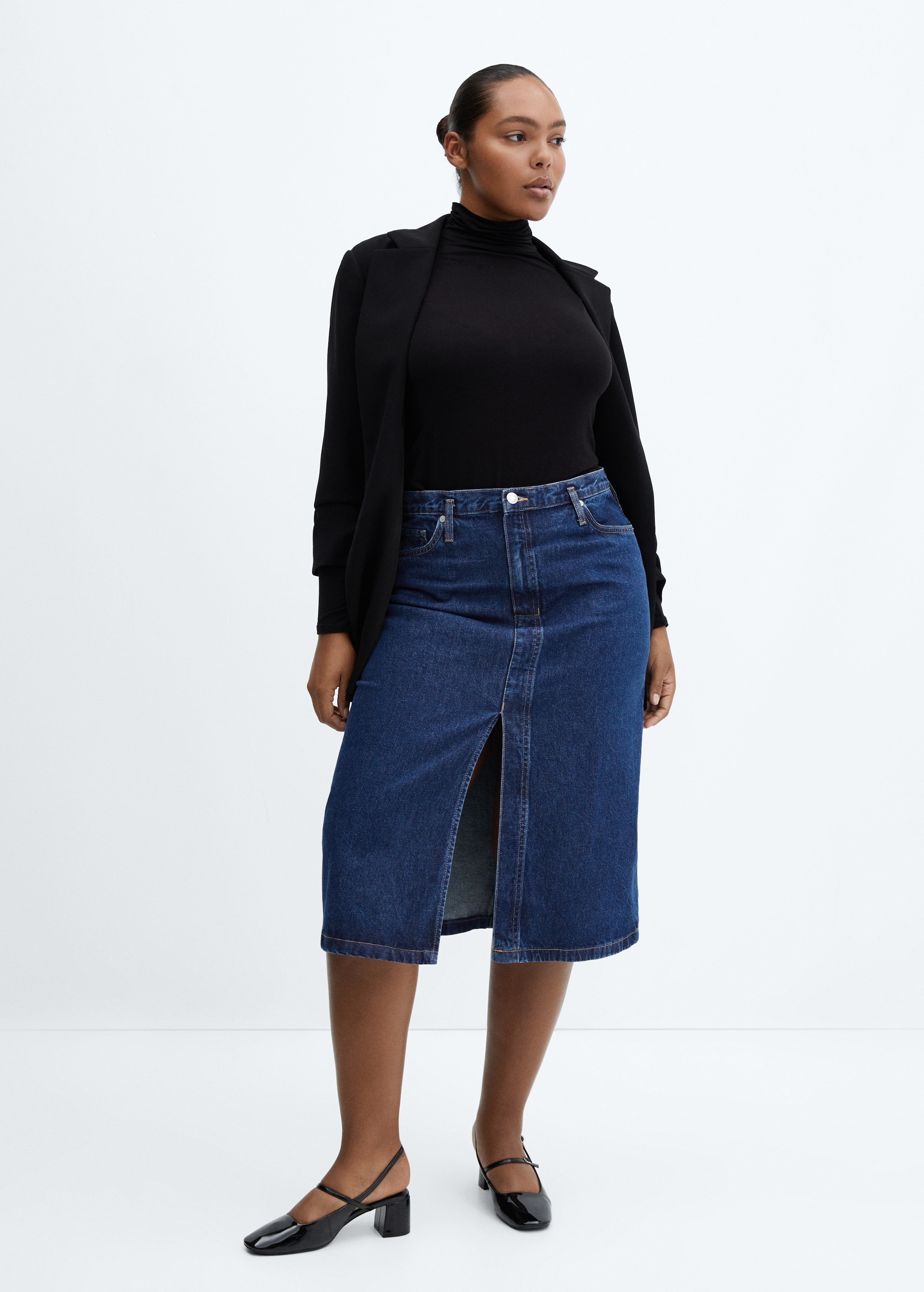 Denim midi-skirt - Main Image
