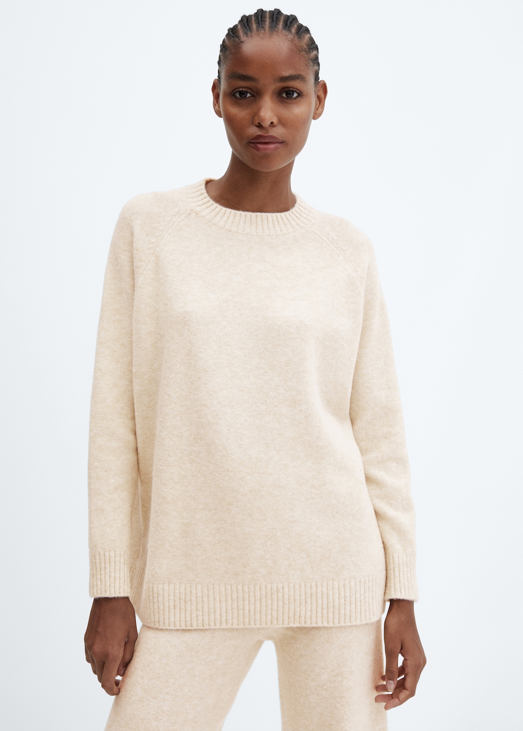 Long cream sweater sales