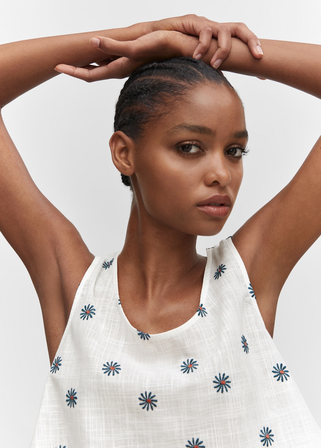 Top pyjama brode fleurs Femme MANGO Niger