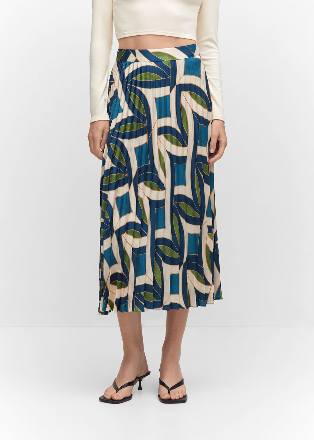 Printed pleated skirt - Women | MANGO Kosovo Printed pleated skirt - Women | MANGO Kosovo